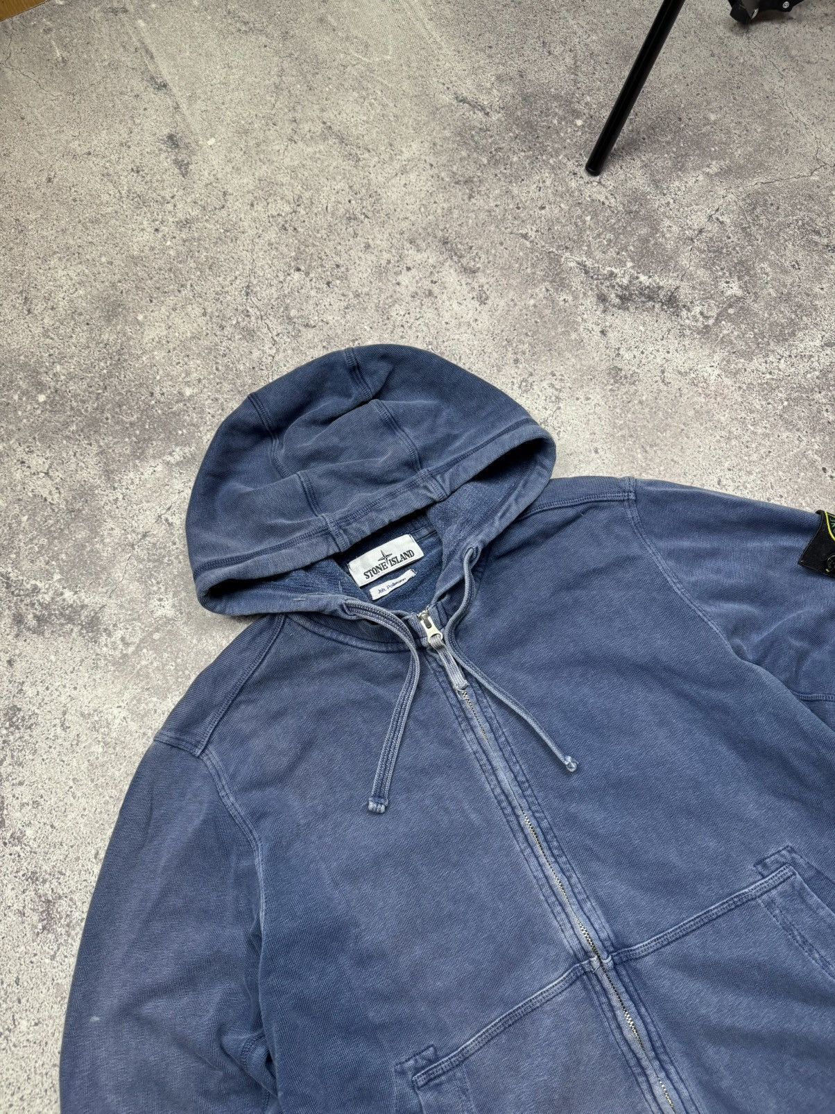 Stone Island Vintage Stone Island Garment Dyed Zip Hoodie Washed Blue Y2K Size US M / EU 48-50 / 2 - 3 Thumbnail