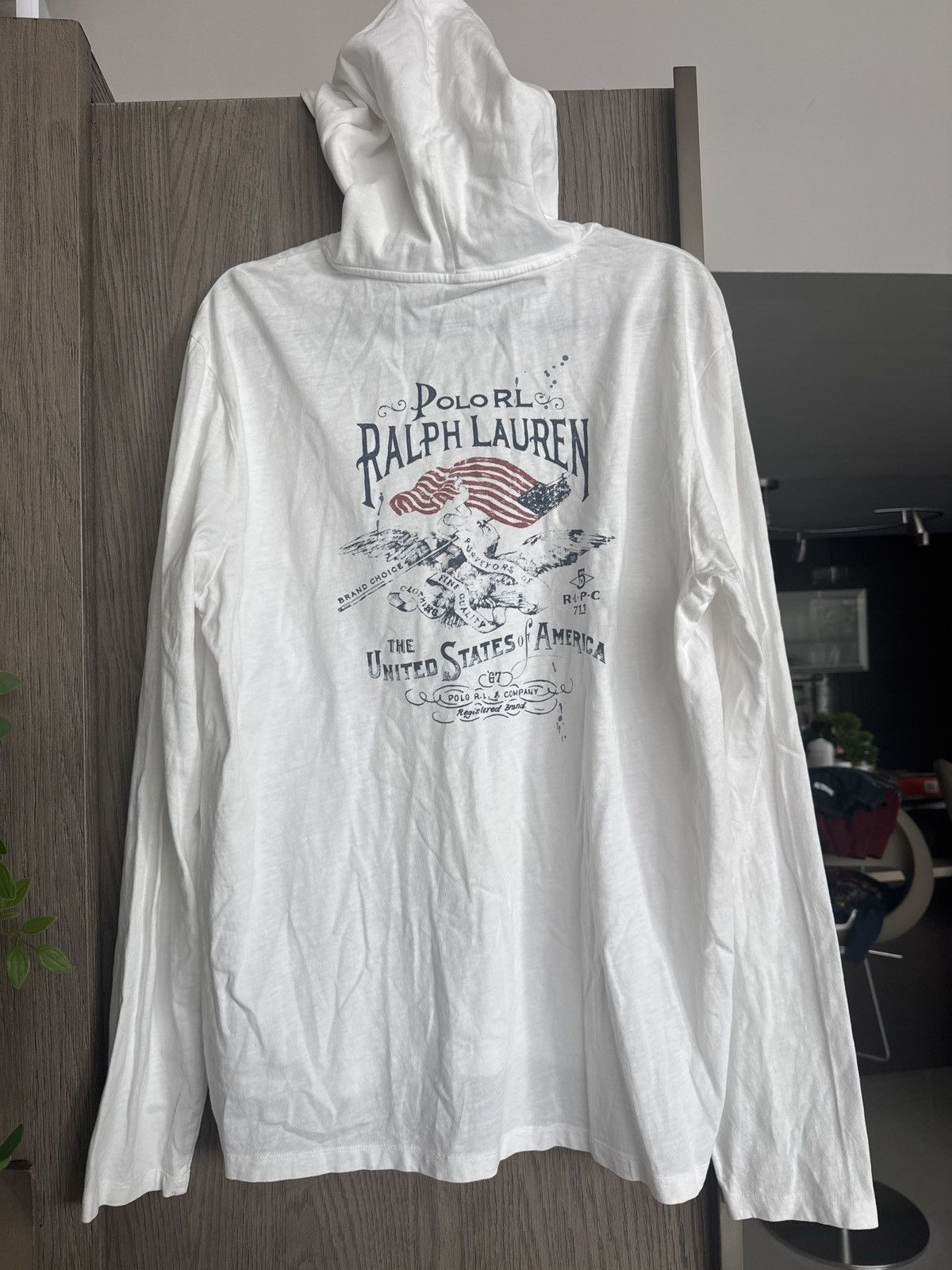 Polo Ralph Lauren Polo Ralph Lauren USA Eagle Badge Tshirt Hoodie Size US L / EU 52-54 / 3 - 1 Thumbnail