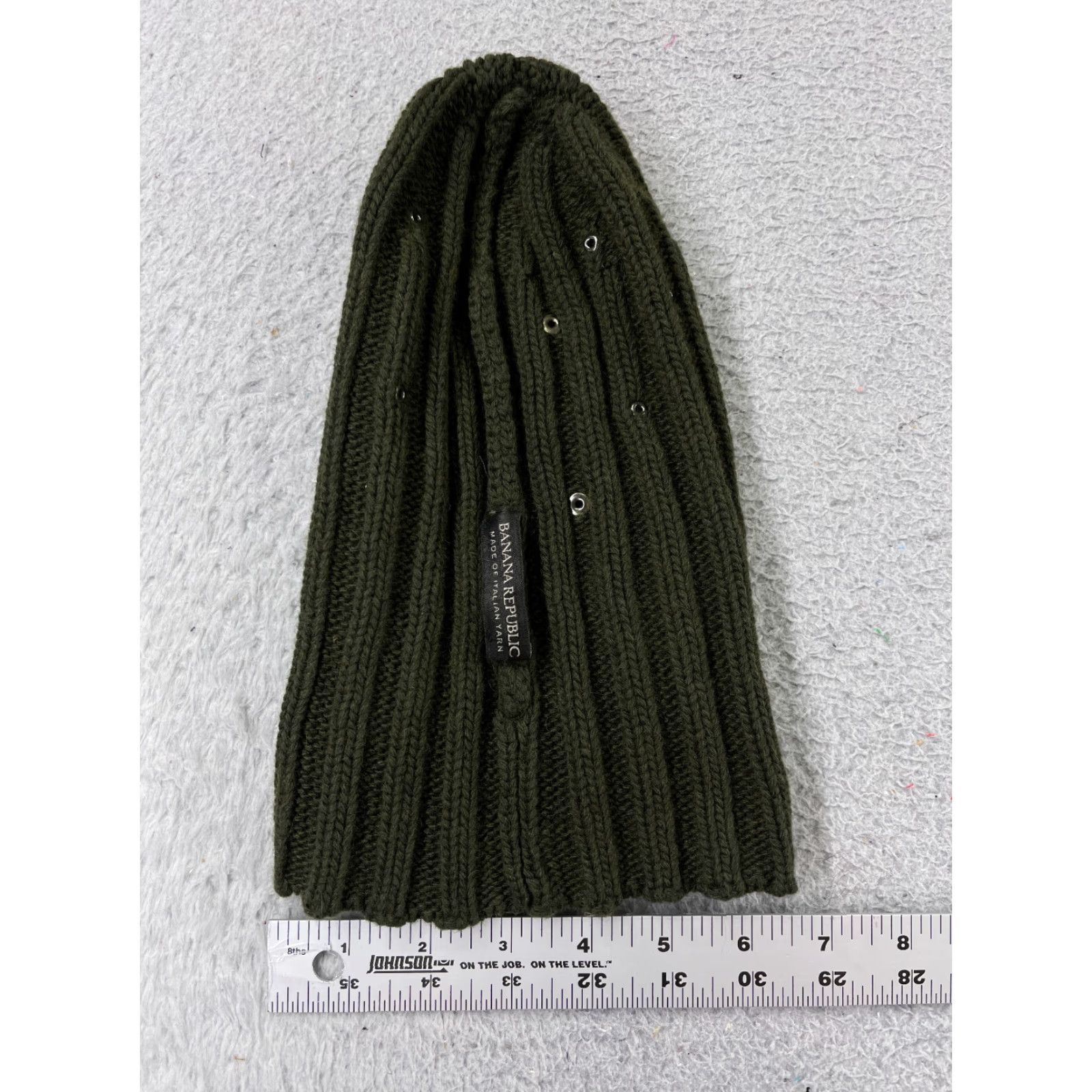 Banana Republic VINTAGE Banana Republic Beanie Knit Hat Womens One Size Green Beaded Ski Outdoor 90s Mens Womens Boys Girls Size ONE SIZE - 5 Thumbnail
