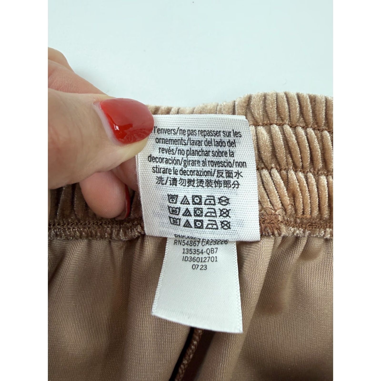 Vintage PINK Victoria's Secret Womens Medium Velour Lounge Pants Brown Rhinestone Logo Size 32" / US 10 / IT 46 - 3 Thumbnail