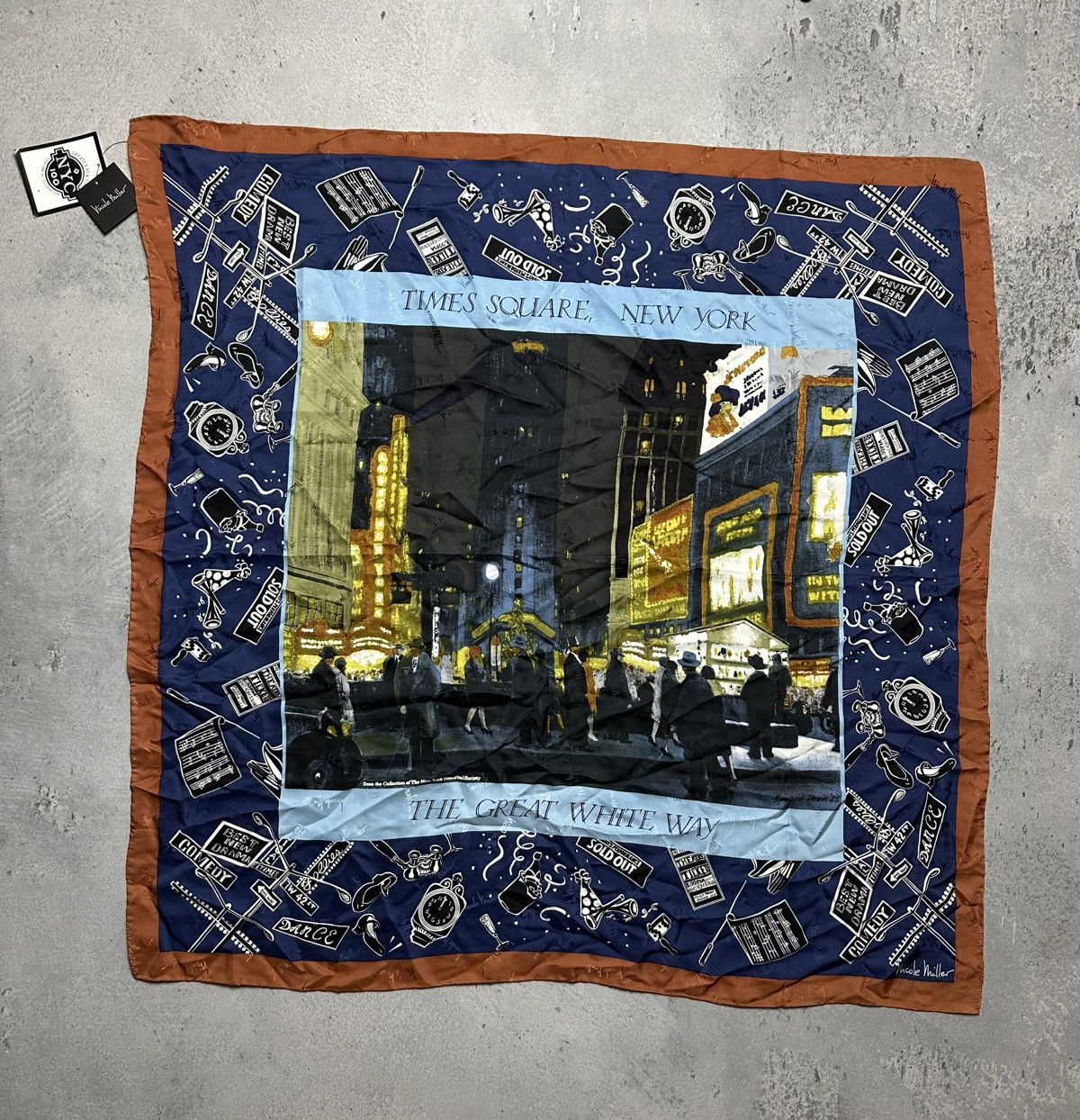 Nicole Miller Nicole Miller 1998 Silk Scarf Times Square New York 90s Hype Size ONE SIZE - 2 Thumbnail
