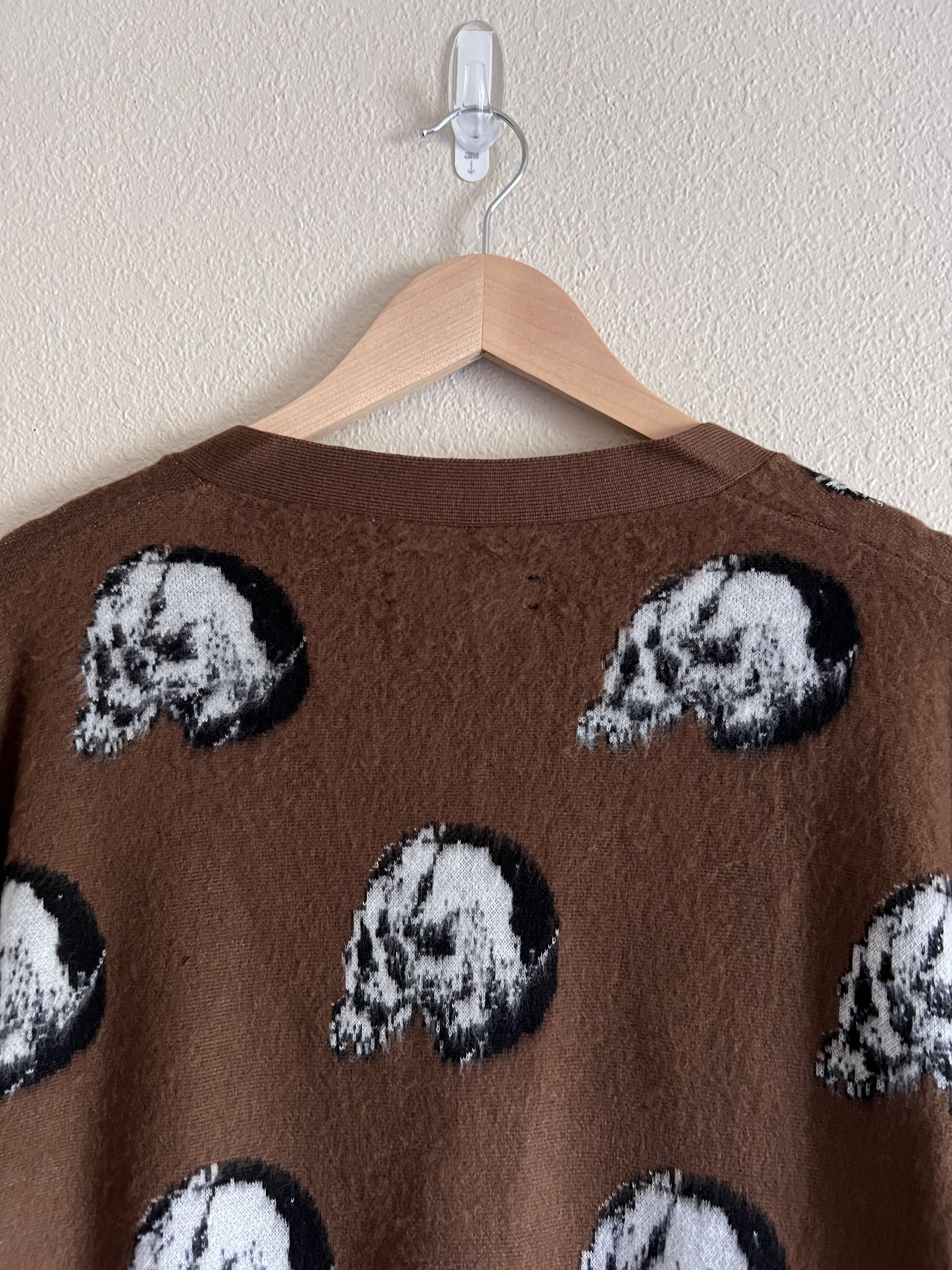 Amiri × Wes Lang Amiri Wes Lang Repeat Skull Cardigan in Brown Size US L / EU 52-54 / 3 - 6 Thumbnail