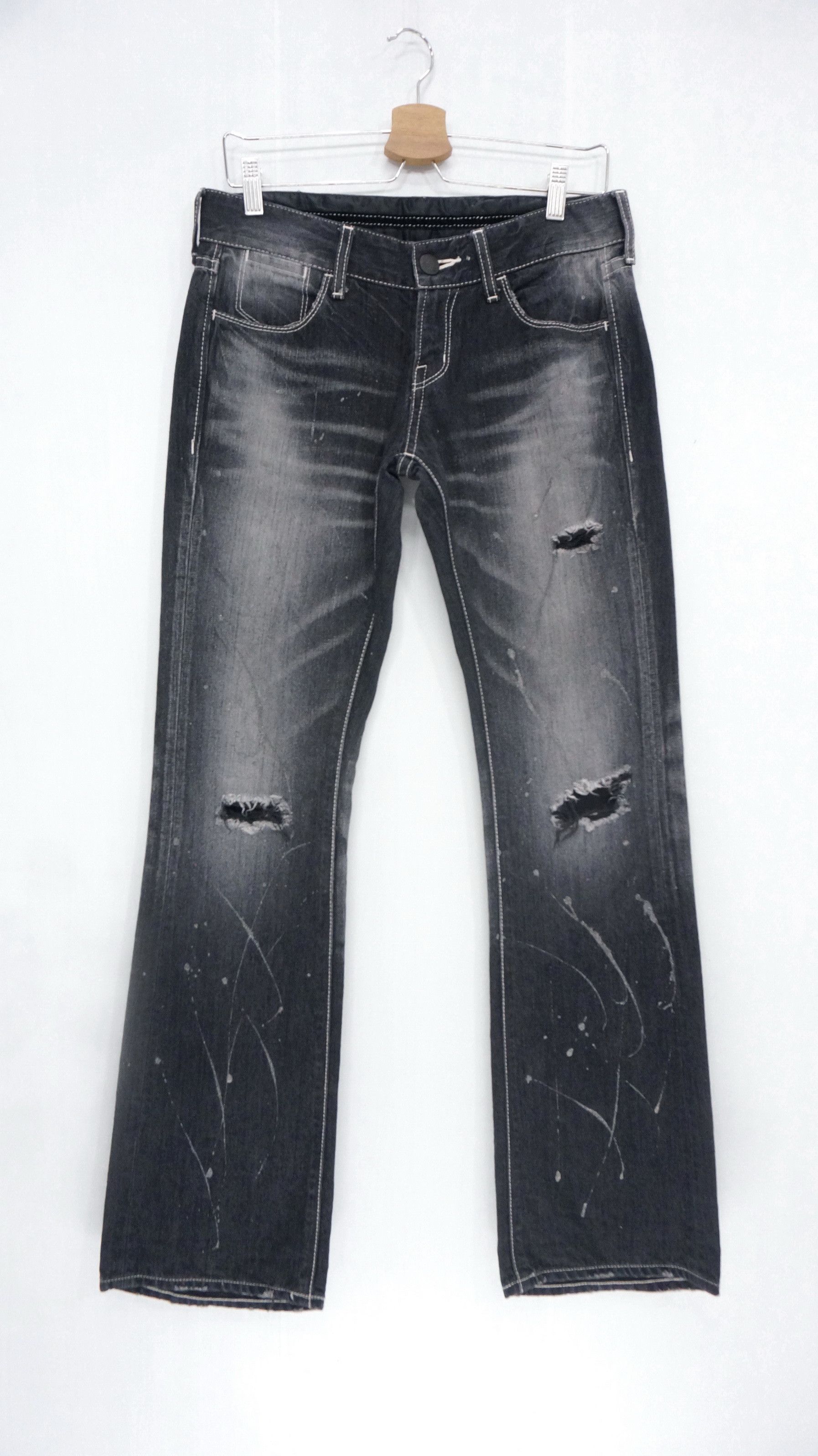 Japanese Brand 💥 Japan Murder License Ripped Distressed Jeans Size US 30 / EU 46 - 2 Thumbnail
