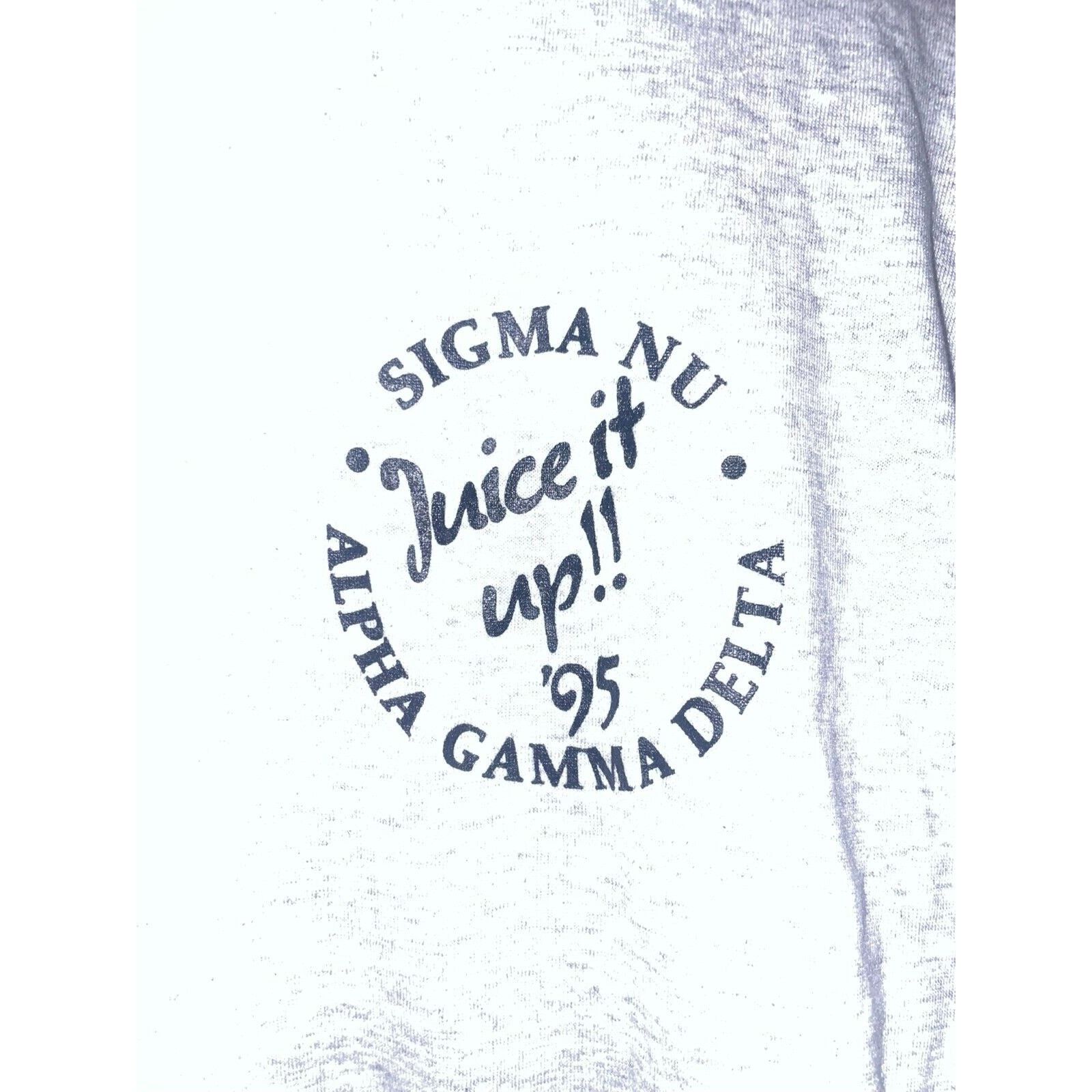 Jerzees Vintage Sigma Nu Alpha Gamma Delta Shirt Gray Tee 90s VTG L Size US L / EU 52-54 / 3 - 3 Thumbnail