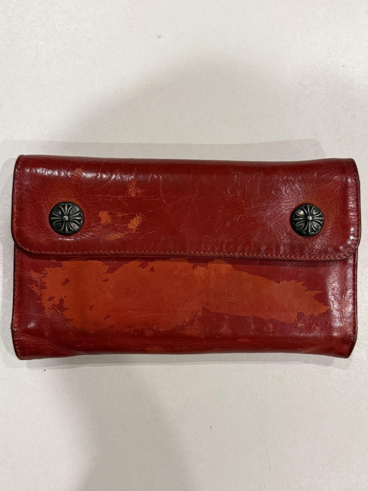 Chrome Hearts Chrome Hearts Wave Wallet Leather Suede Silver Cross Balls Size ONE SIZE - 3 Thumbnail