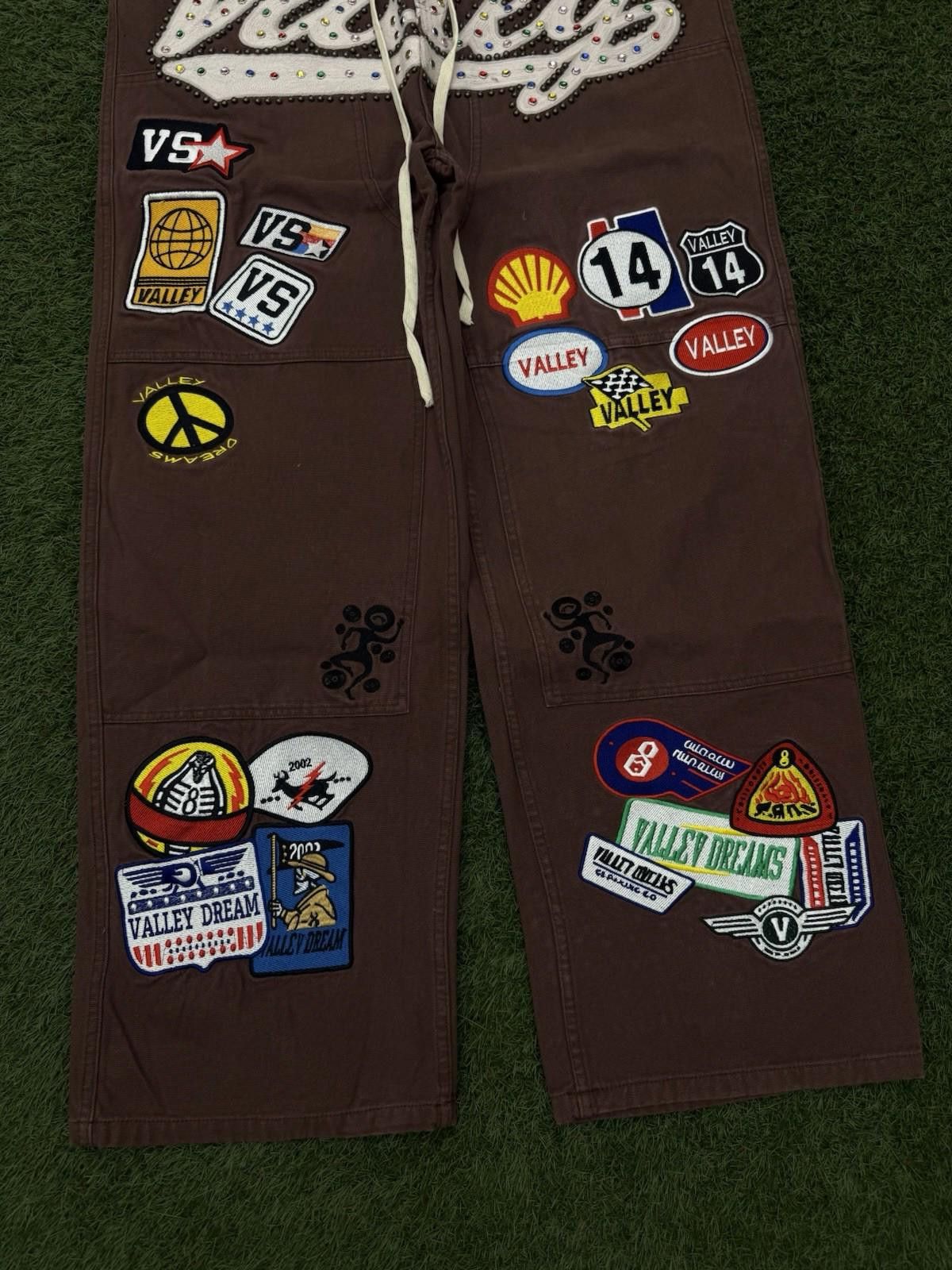 Vale Valley Baggy Patchwork Denim Brown Jeans Size 32 (NEW) Size US 32 / EU 48 - 4 Thumbnail
