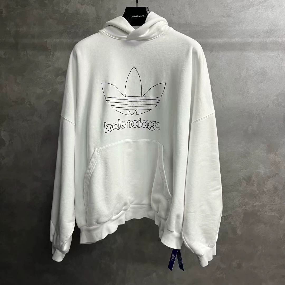 Balenciaga balenciaga white logo print hoodie sweatshirt Size US M / EU 48-50 / 2 - 1 Thumbnail