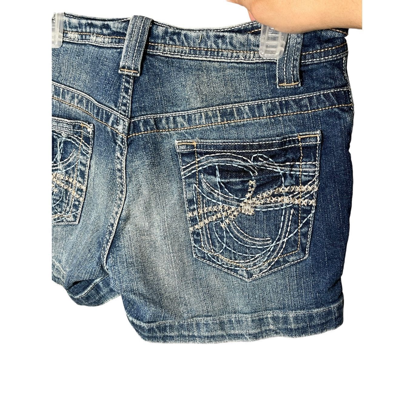 Other Cruel Girl Y2K Leslie Low Rise Denim Shorts Size 1 Size 29" - 6 Thumbnail