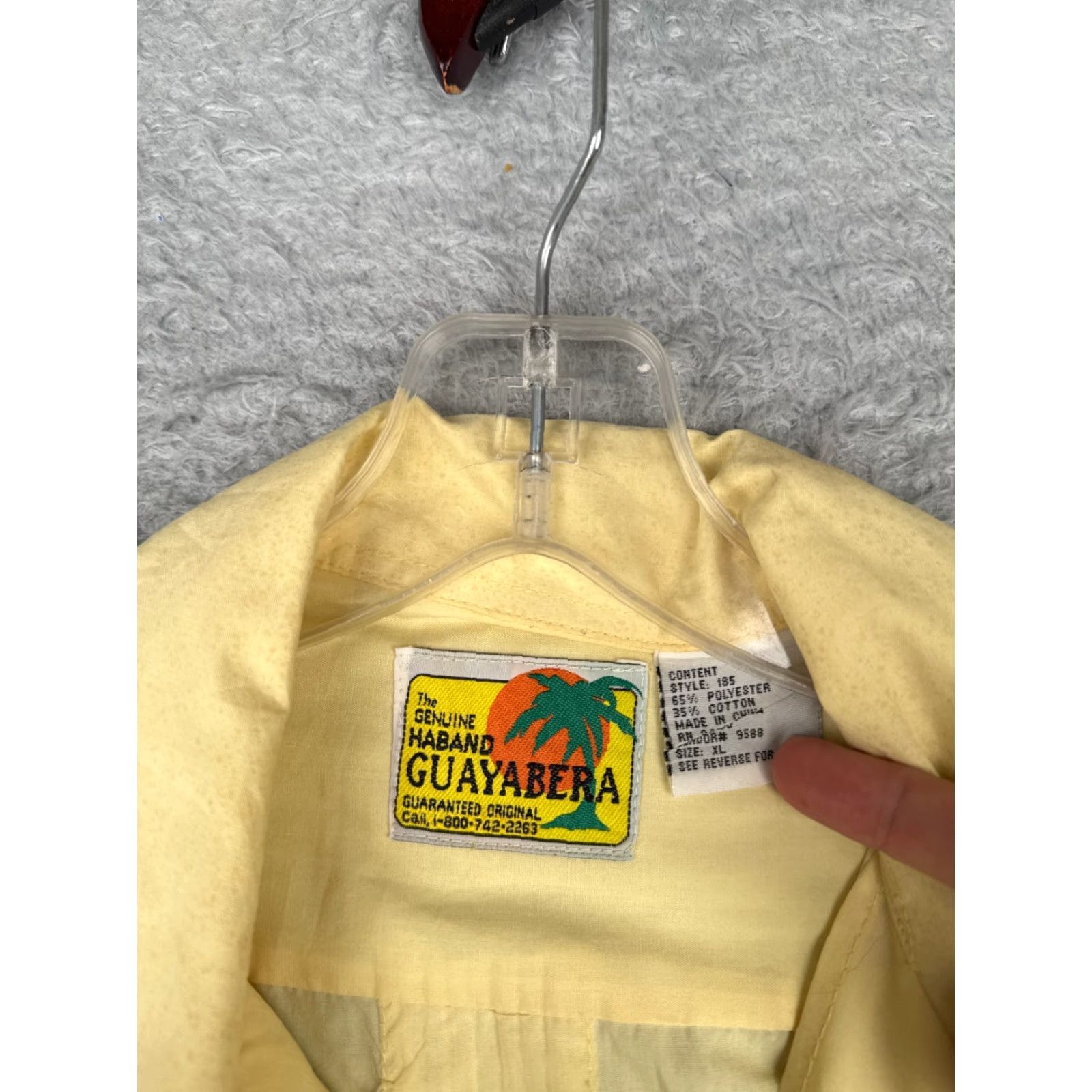 Haband VINTAGE The Genuine Haband Guayabera Shirt Men XL Yellow 4 Pocket Poly READ Size US XL / EU 56 / 4 - 7 Thumbnail