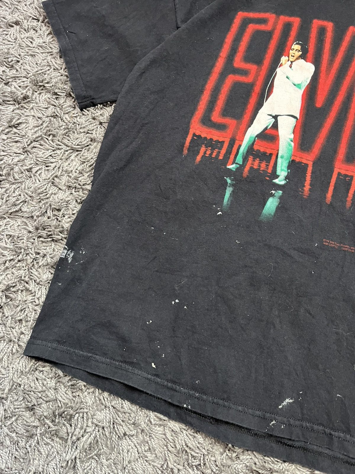 Band Tees Vtg 1999 Elvis Presley "Neon" Graphic T-Shirt Distressed Size US XL / EU 56 / 4 - 7 Thumbnail