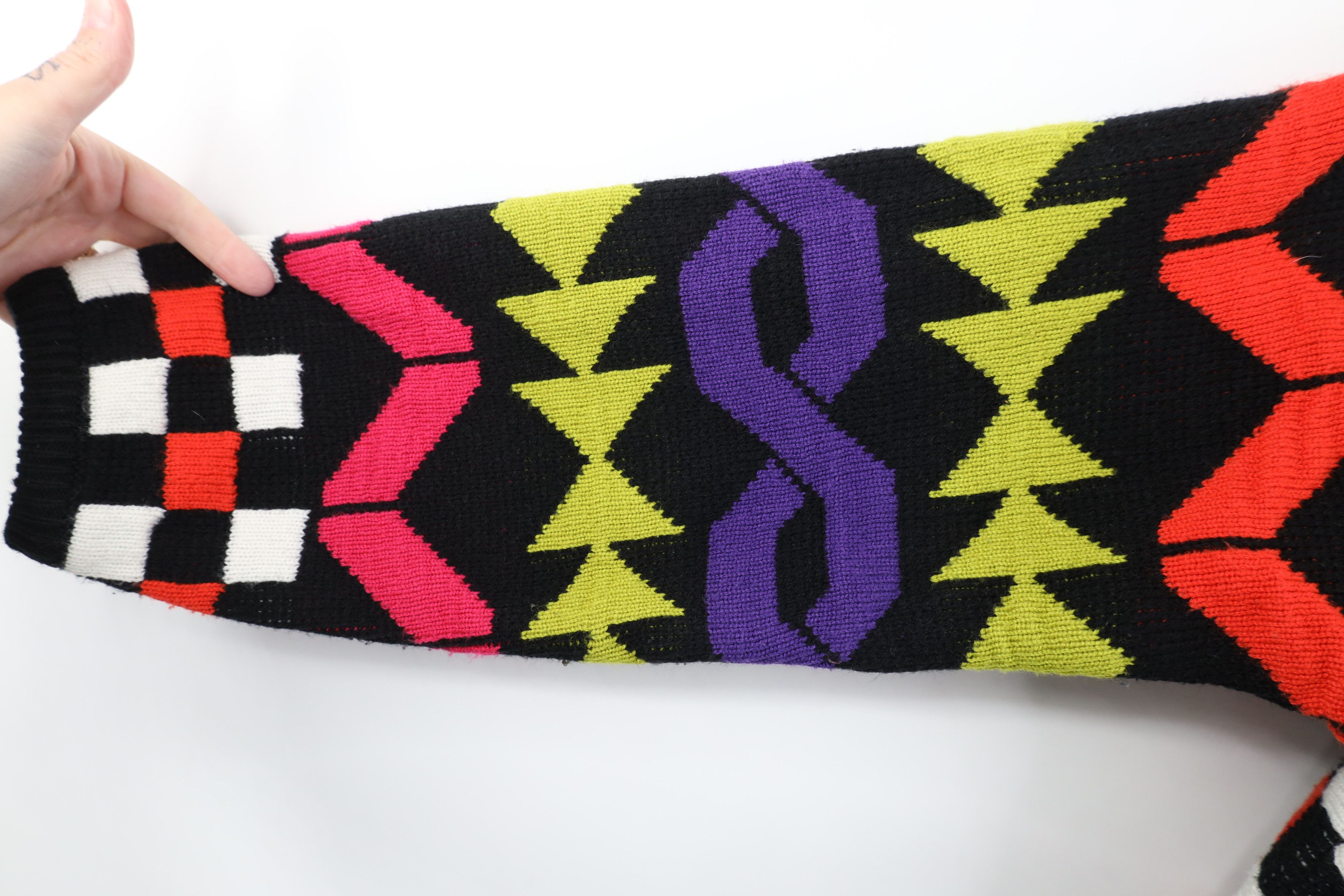 Vintage Vintage 90s Coogi Style Geometric Knit Mock Neck Sweater Size M / US 6-8 / IT 42-44 - 6 Thumbnail