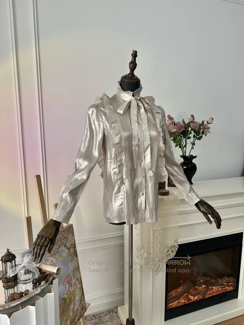 Gucci Gucci Ruffled shiny satin shirt Size S / US 4 / IT 40 - 5 Thumbnail