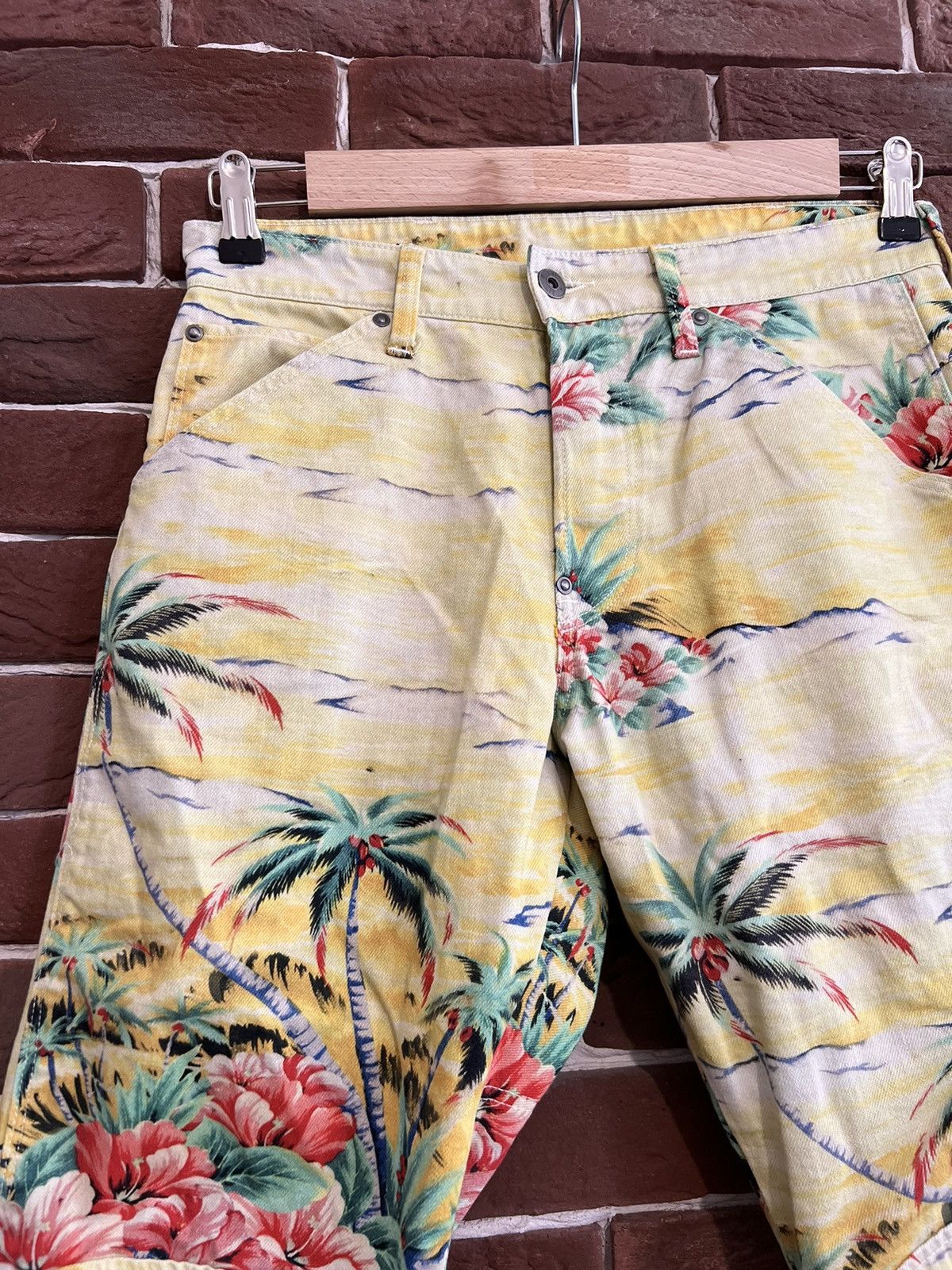 G-Star × Pharrell Rare Pharrell G Star Raw Palms Print Biker Pant Avant Garde Size US 29 - 4 Thumbnail