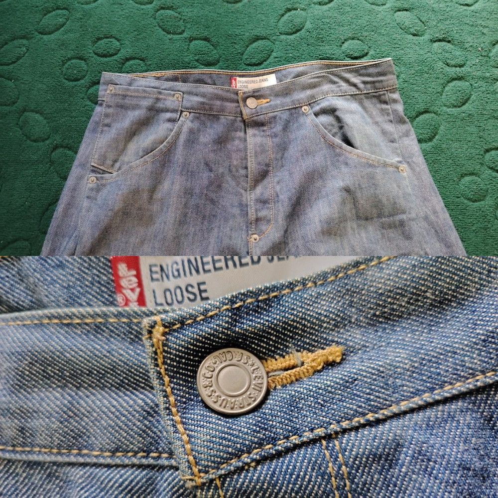 Levi's Levis Engineered Jeans Chinch Back Button Fly Japan LE02 Size US 33 - 2 Thumbnail