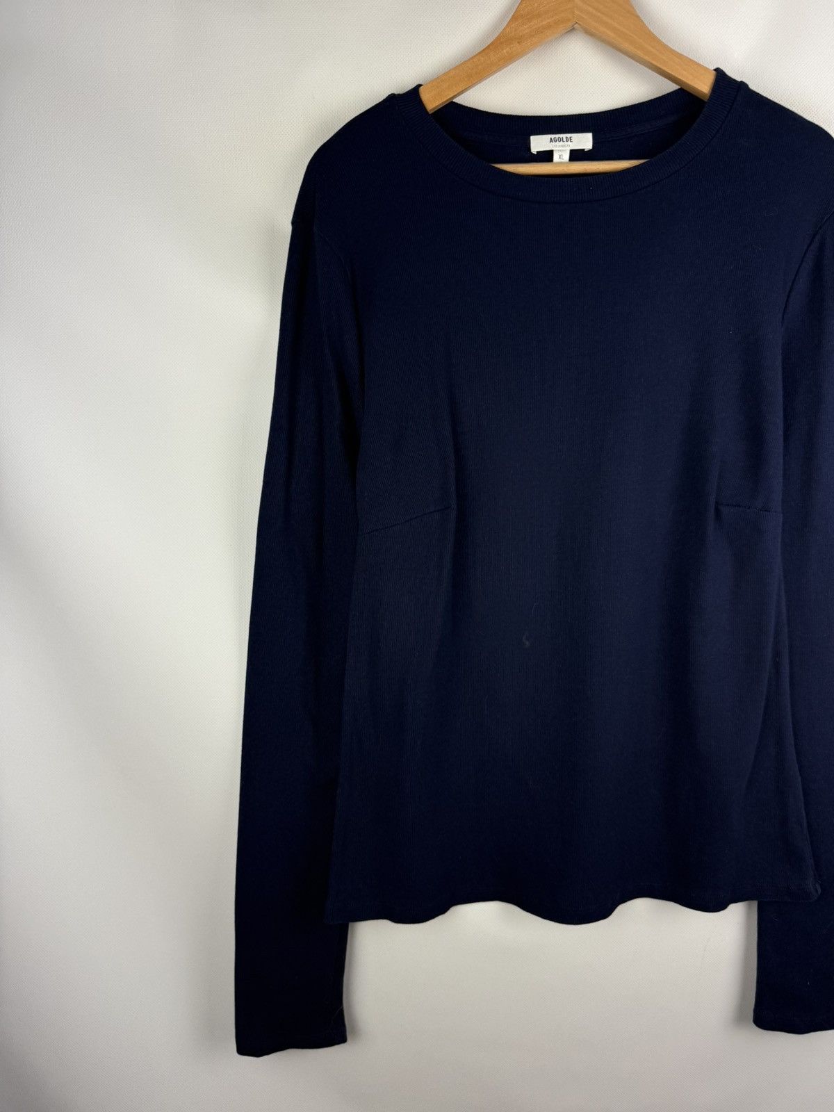 Agolde Agolde Men’s Long Sleeve Rib Crew Neck Tee T Shirt USA Made Size US XL / EU 56 / 4 - 2 Thumbnail