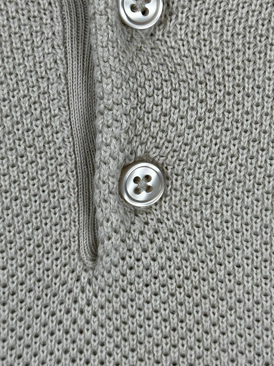 Reiss Reiss OE Colin Tan Textured Polo Button Shirt Size US L / EU 52-54 / 3 - 7 Thumbnail