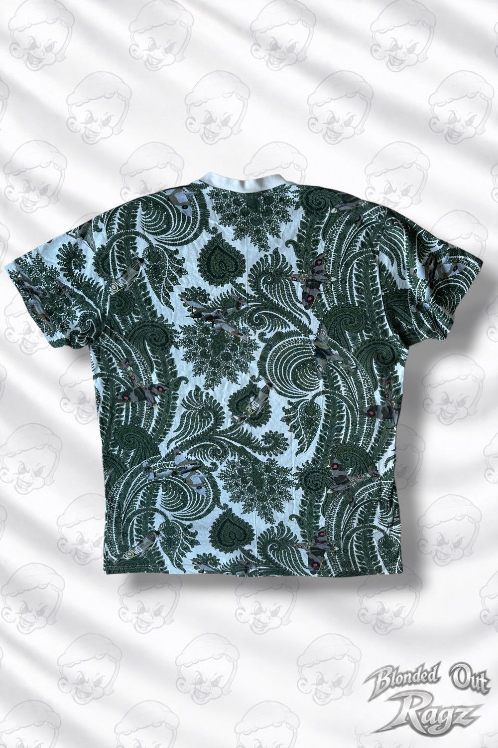 Givenchy SS13 Givenchy Planes War Paisley Green T shirt Tisci Era Size US M / EU 48-50 / 2 - 2 Thumbnail