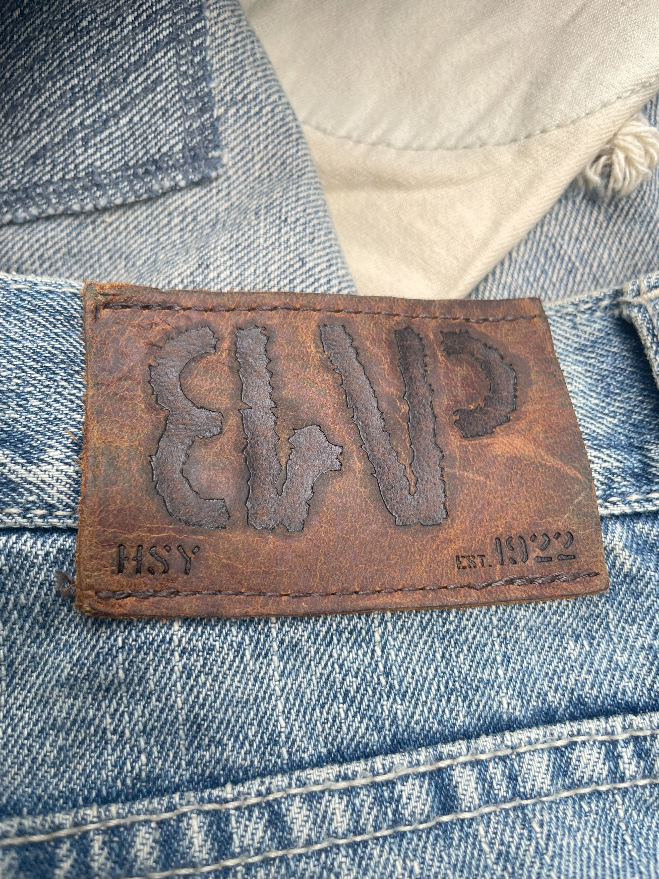 Japanese Brand Bonds& Peace Faded Distresed Jeans Size US 31 - 16 Thumbnail
