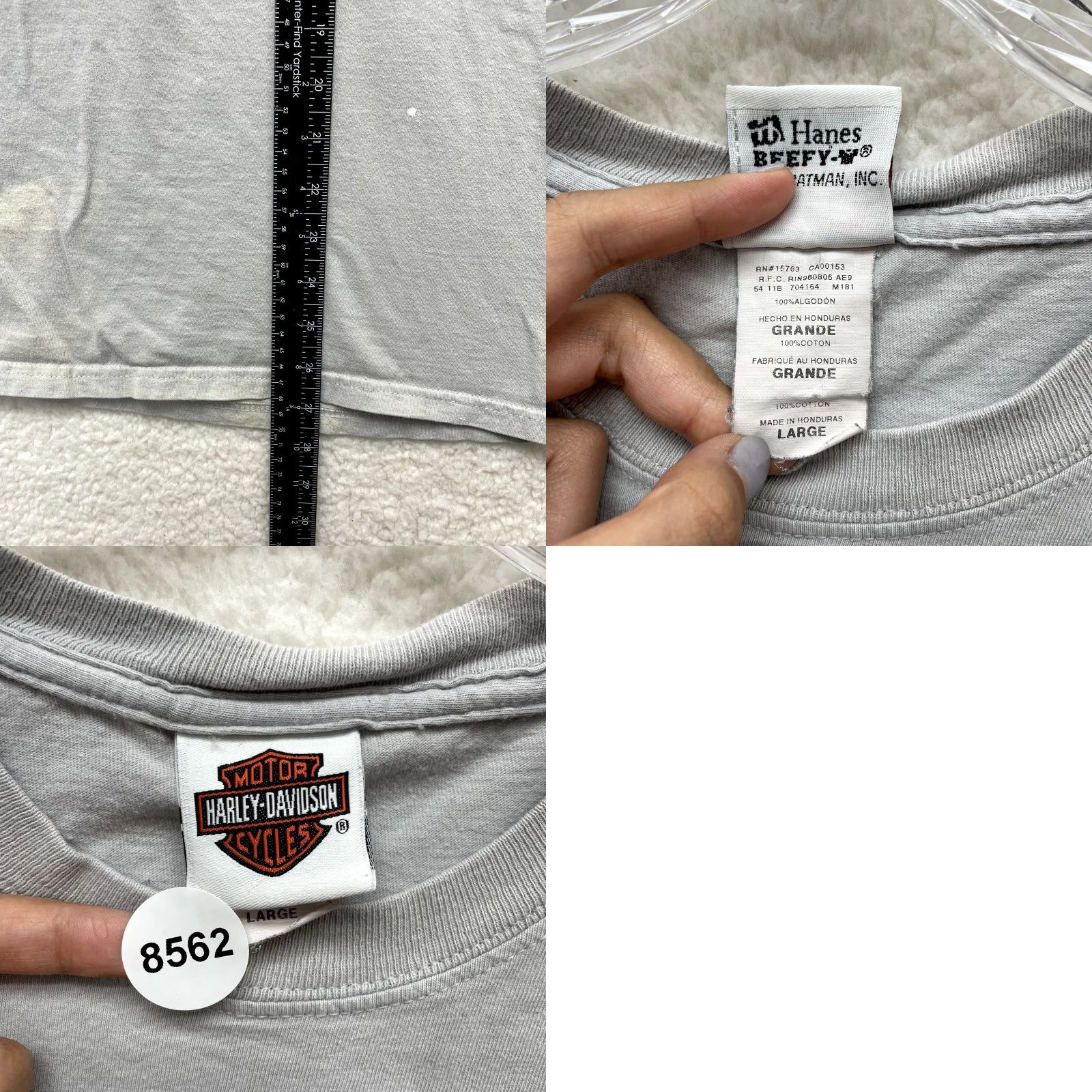 Harley Davidson VINTAGE Harley Davidson T-Shirt Large Graphic Moto Biker Pinup Girl Murfreesboro L Gray Short Sleeve Mens Size US L / EU 52-54 / 3 - 10 Thumbnail