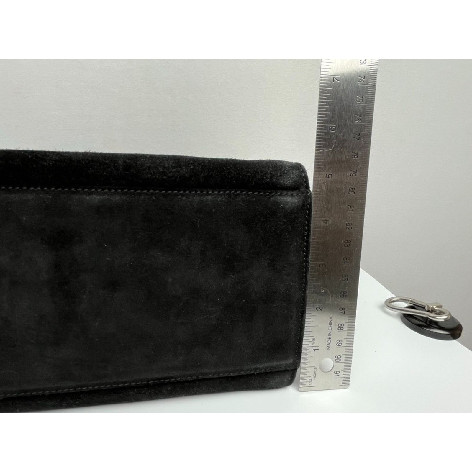 Gucci Gucci Black Suede Silver-Tone Handle Bag Vintage Size ONE SIZE - 17 Thumbnail