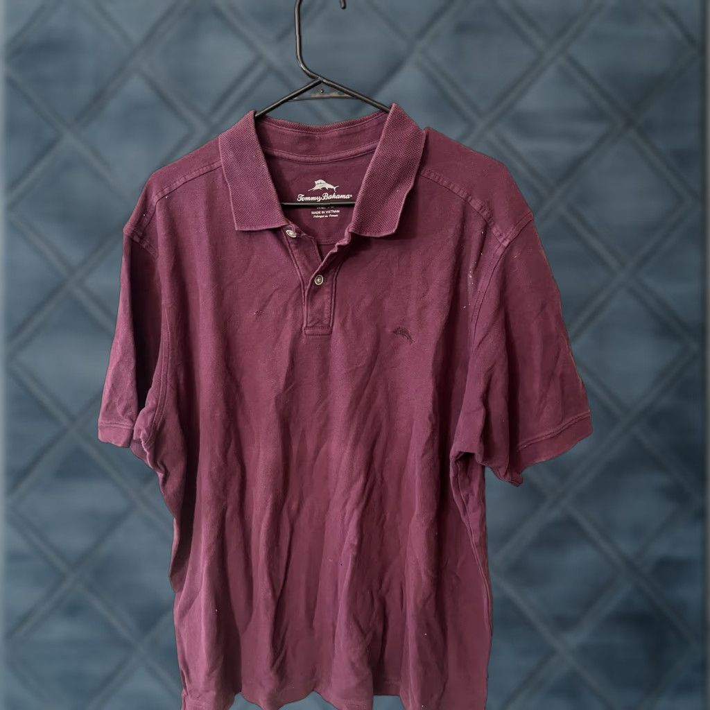 Tommy Bahama Tommy Bahama Polo Shirt Men’s XL Purple Solid Supima Chambray Island Zone Size US XL / EU 56 / 4 - 1 Thumbnail