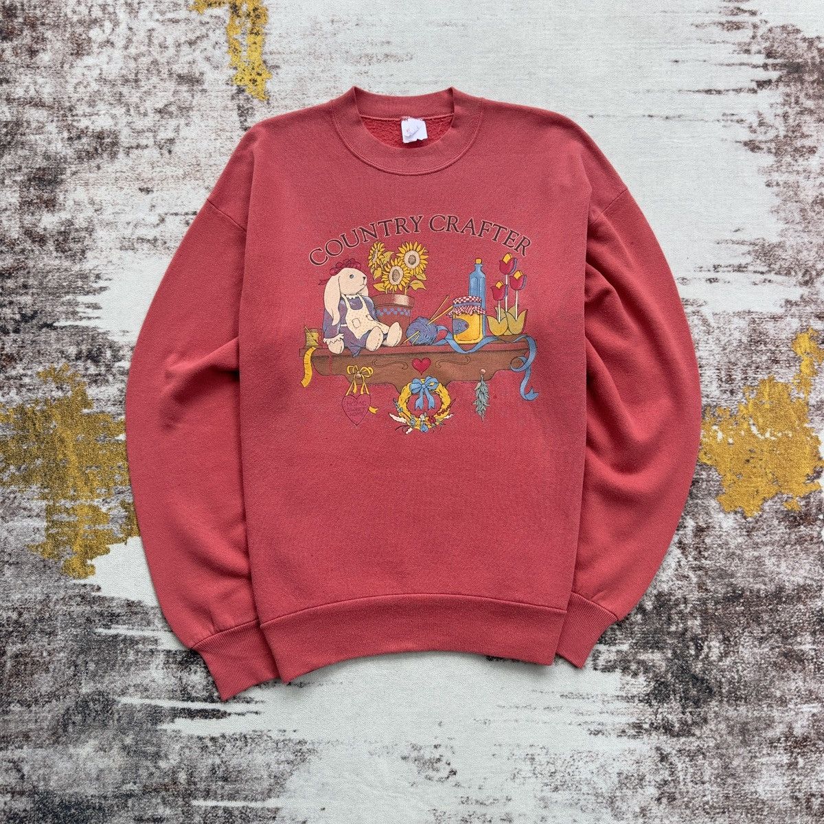 Jerzees VINTAGE COUNTRY CRAFTER BUNNY CRAFTS GRAPHIC SWEATSHIRT USA Size US L / EU 52-54 / 3 - 1 Thumbnail
