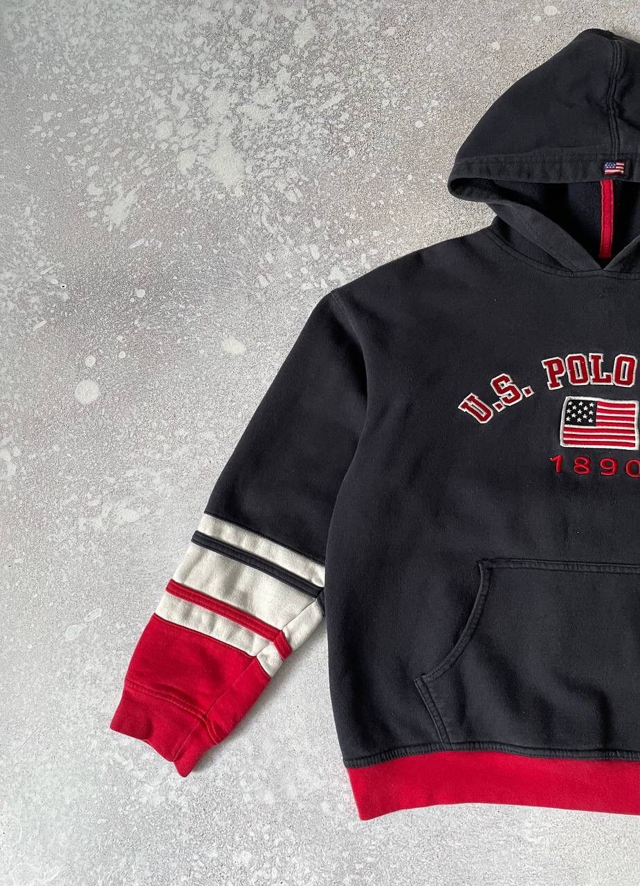U.S. Polo Assn. × Vintage Vintage U.S.Polo Assn Hoodie Big American Flag Logo Y2K Rare Size US L / EU 52-54 / 3 - 2 Thumbnail