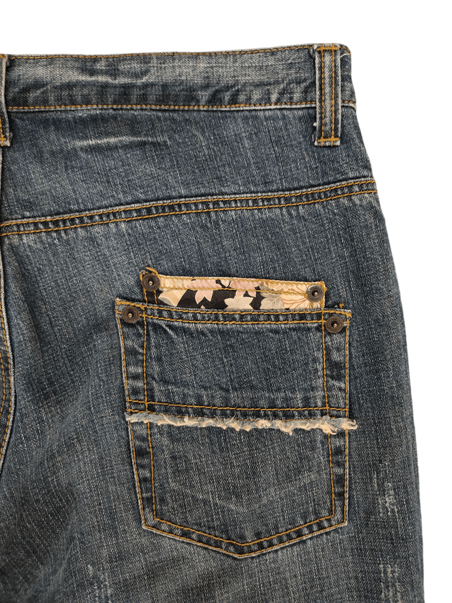 Karakuri Tamashii 2000s Calm Flow Sukajan Floral Distress Jeans Karakuri Style Size US 36 / EU 52 - 14 Thumbnail