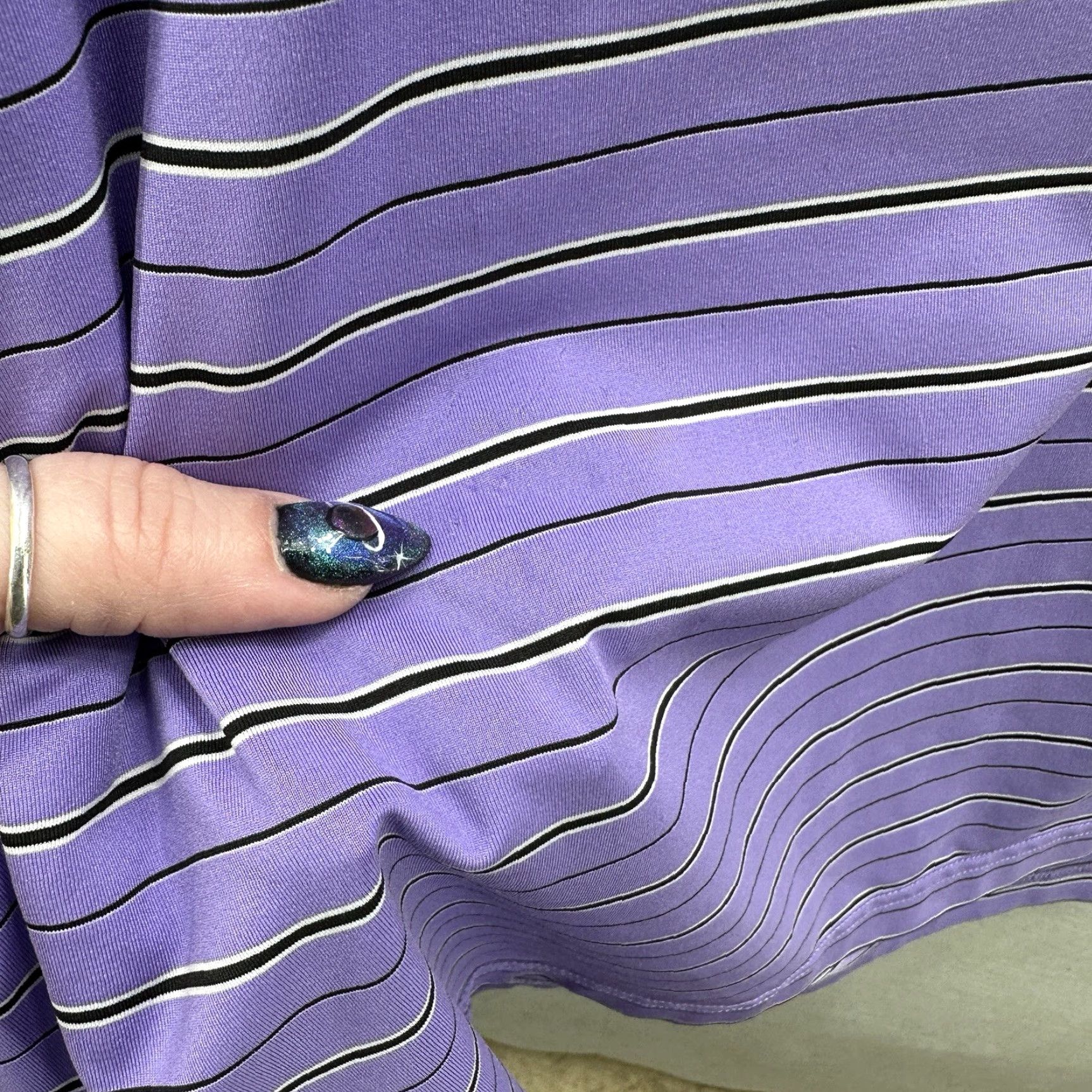 Footjoy FootJoy Polo Shirt Mens Large Purple Striped Golf Performance Coto De Caza READ Size US L / EU 52-54 / 3 - 7 Thumbnail