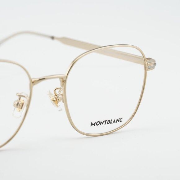 Montblanc Montblanc MB0238OK 001 Eyeglasses Gold 52mm Square Frame Size ONE SIZE - 4 Thumbnail