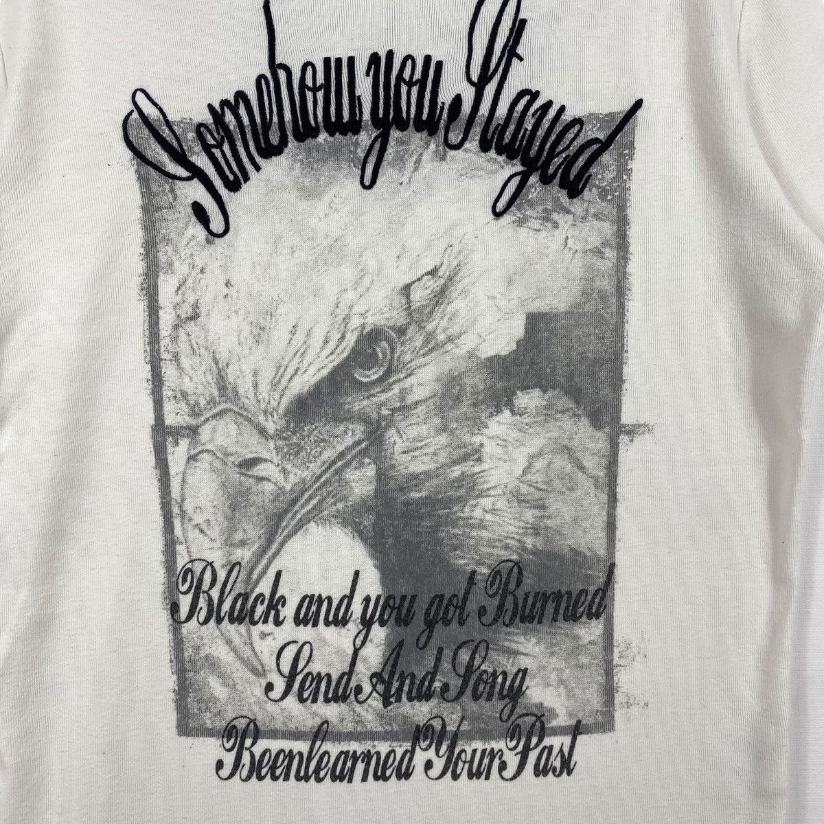 In The Attic × Japanese Brand IN THE ATTIC Somehow You Slayed Eagle Graphic Women Tops Tee Size L / US 10 / IT 46 - 2 Thumbnail