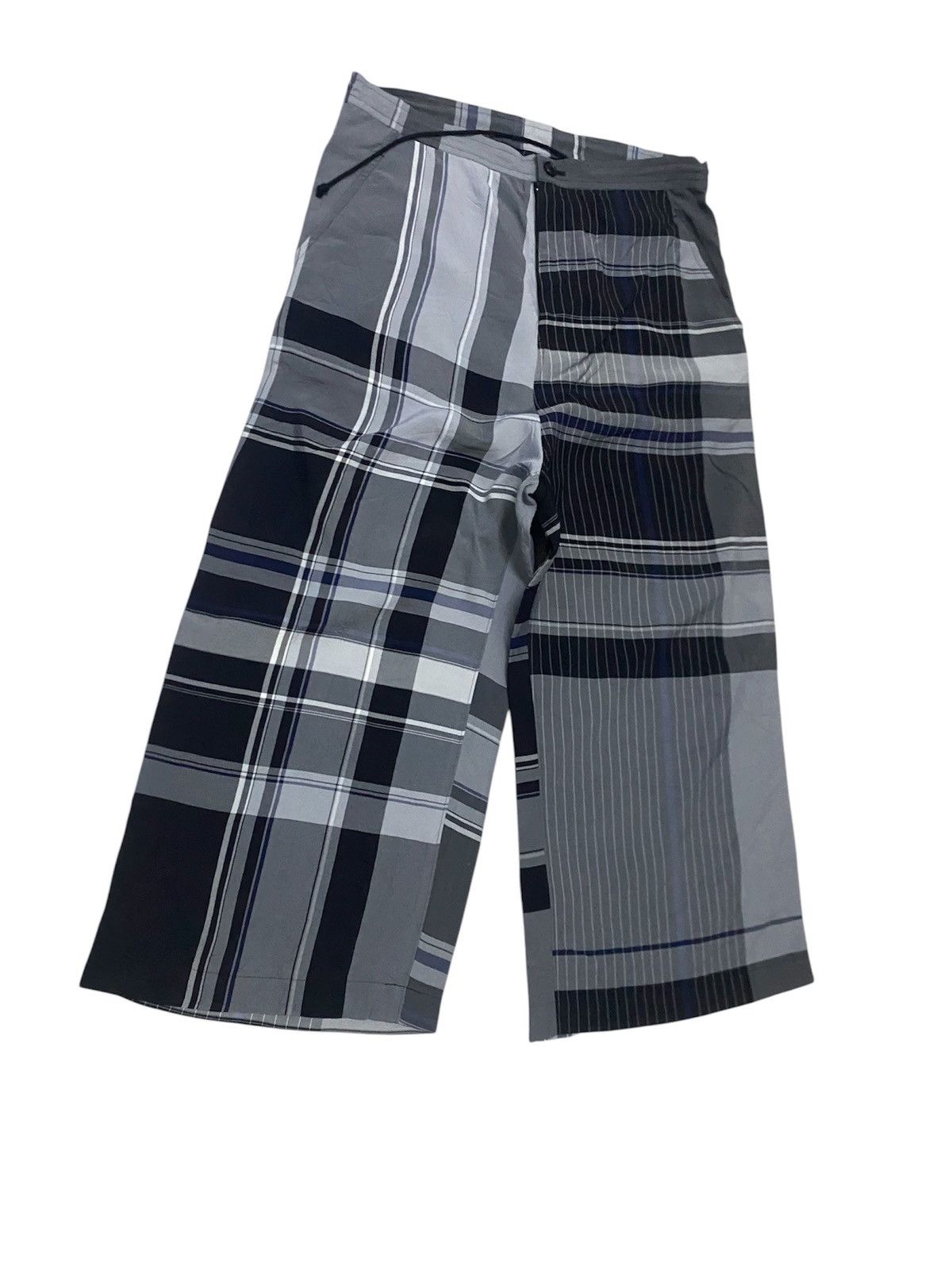 Y's × Y's for Men × Yohji Yamamoto #grailsale Y’s YOHJI YAMAMOTO WRINKLED PLAID RAYON PANTS Size US 32 / EU 48 - 2 Thumbnail