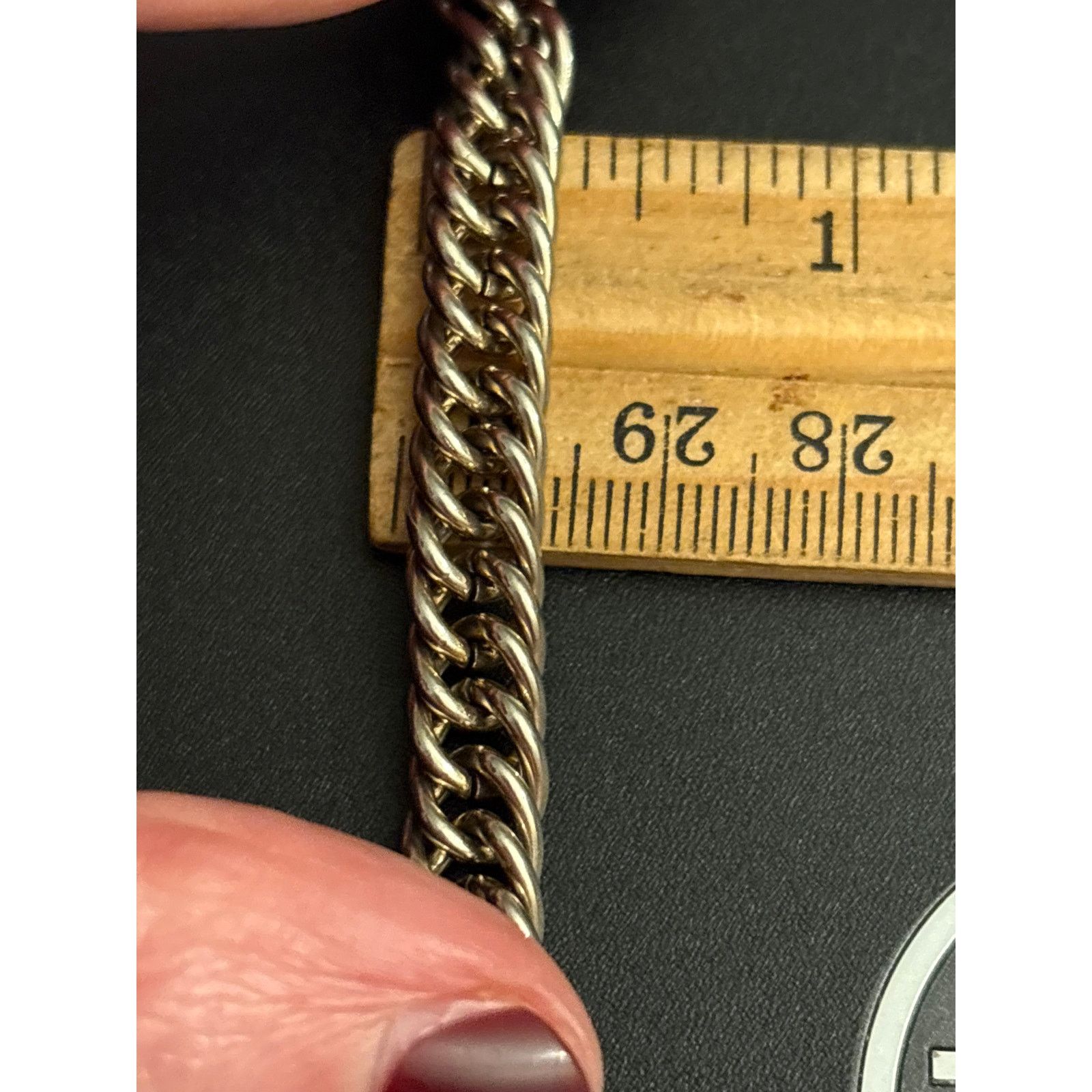 Other Vintage Silver Tone Chain Bracelet 7” Size ONE SIZE - 3 Thumbnail