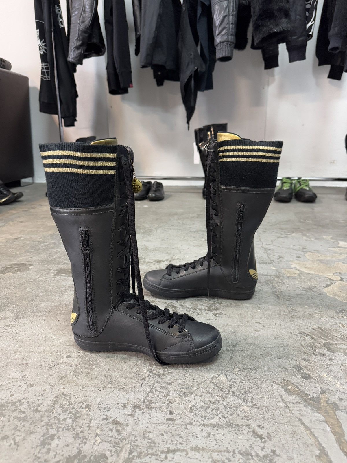 Adidas Adidas Missy Elliot “Respect Me” Black/Golden Boxer Boots Size US 6.5 / IT 36.5 - 7 Thumbnail