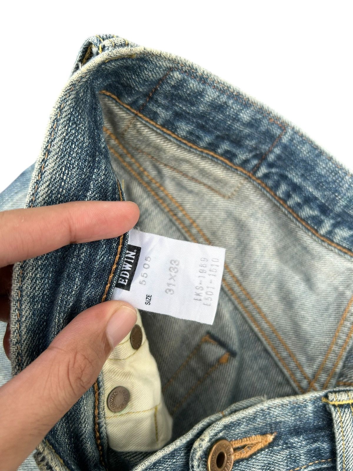 Kapital Thrashed Vintage Edwin 505ZX Selvedge Dirty Denim Jeans Size US 32 / EU 48 - 9 Thumbnail