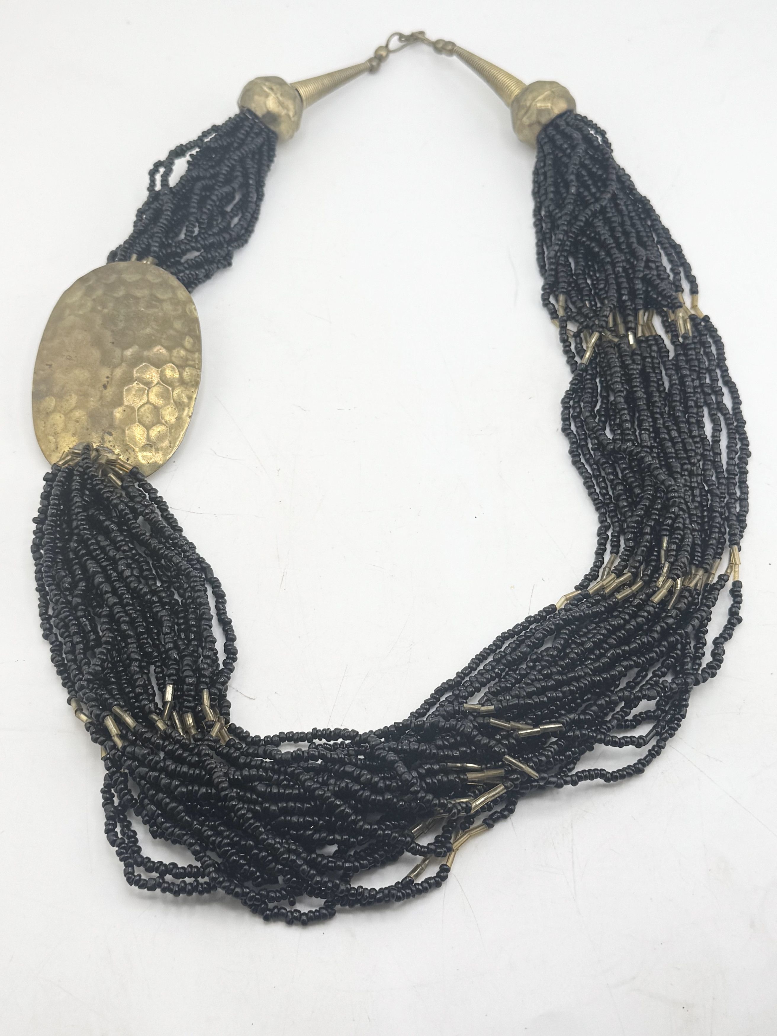 Vintage Vintage black seed bead tribal multi strand necklace Size ONE SIZE - 1 Thumbnail