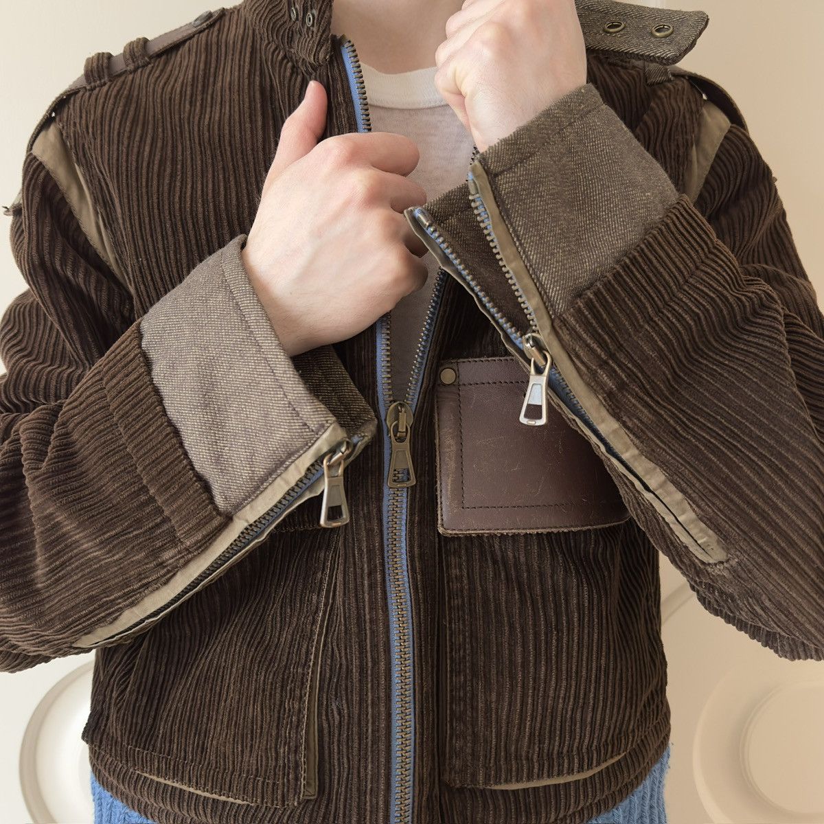 Dsquared2 Dsquared2 FW2002 Corduroy Biker Jacket ‘Homeless Collection’ Size US M / EU 48-50 / 2 - 6 Thumbnail