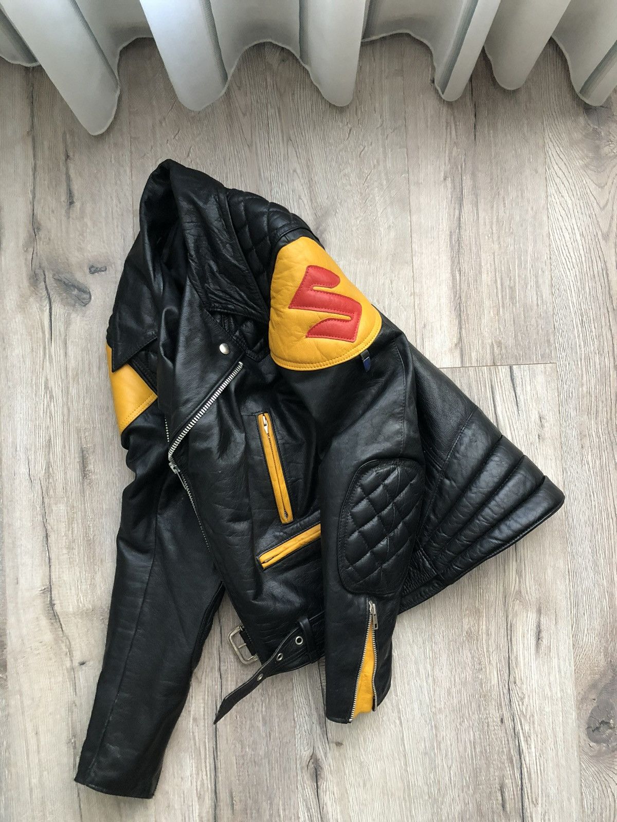 Japanese Brand × Racing × Vintage Suzuki Racing 90's Leather