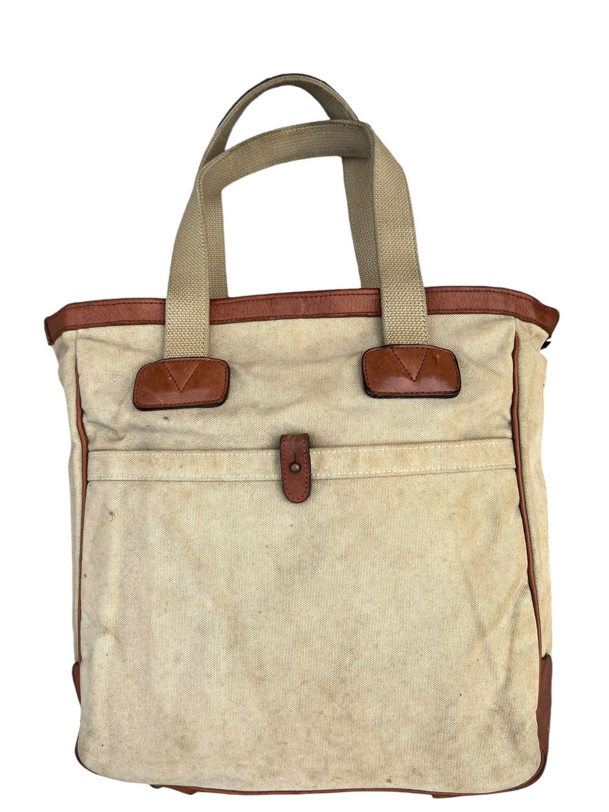 Leather Vintage Silver Lake Club Japan Dirty Muddy Canvas Tote Bag Size ONE SIZE - 5 Thumbnail