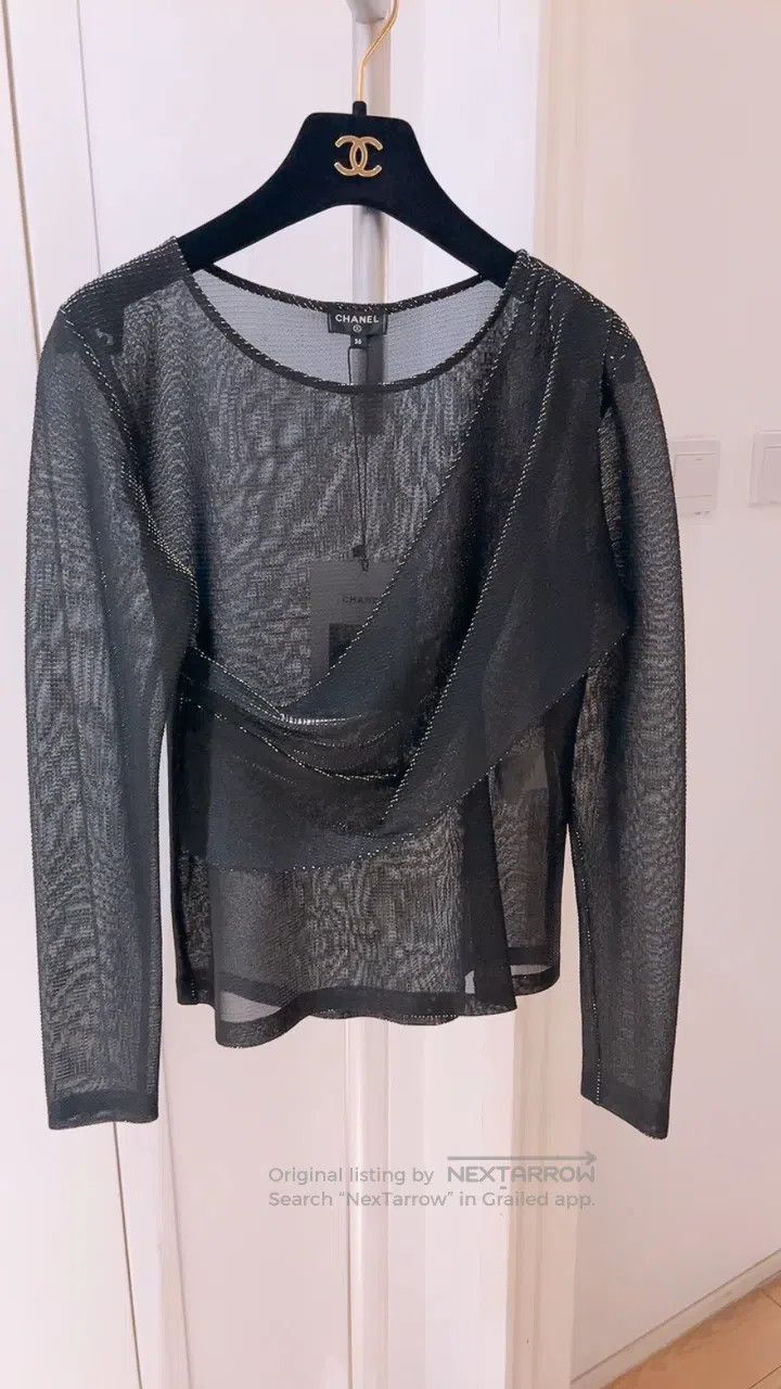 Chanel Chanel Black and silver illusion needle long sleeves Size XS / US 0-2 / IT 36-38 - 1 Thumbnail