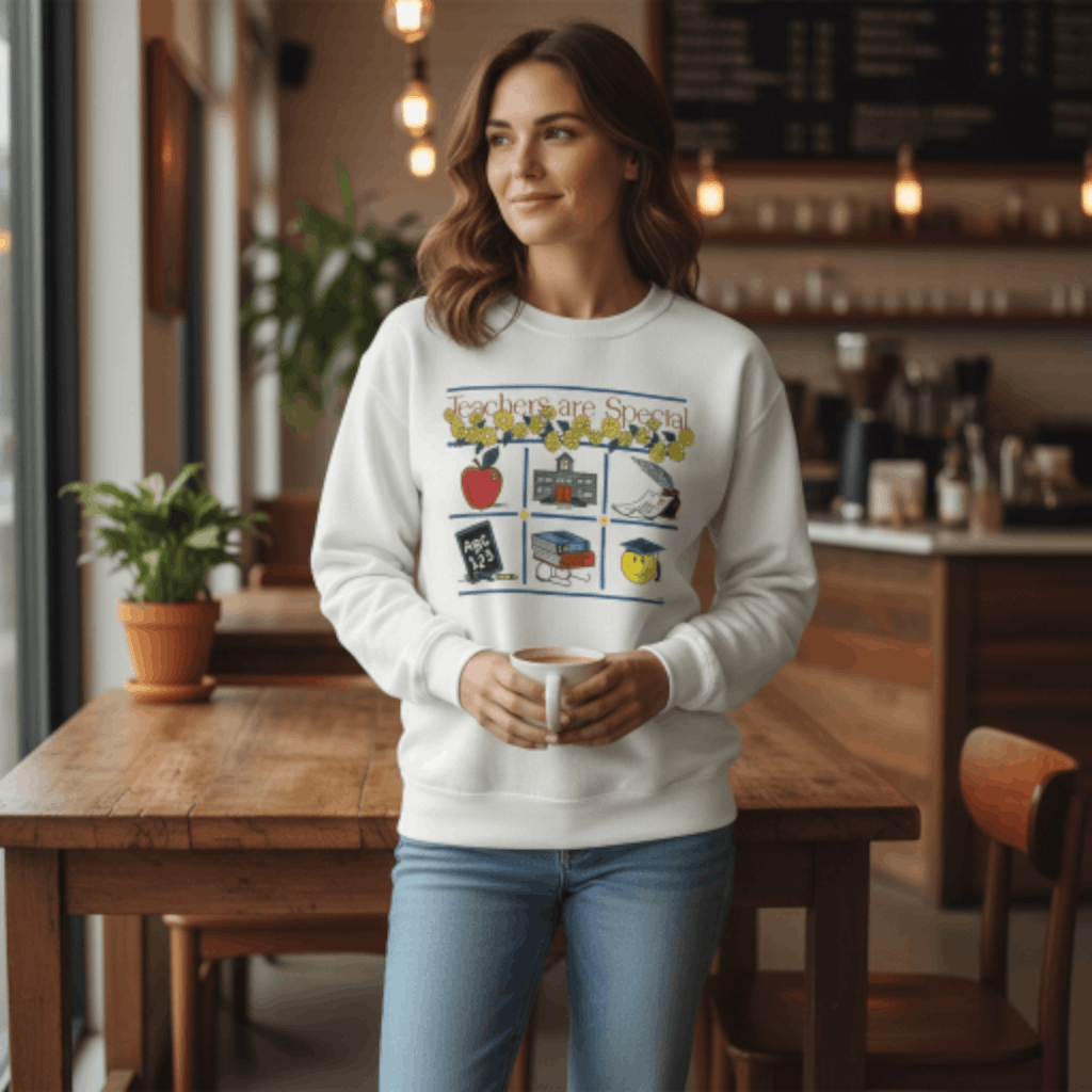 American Apparel Vintage 90's TEACHER'S DAY Graduation Jumper Sweatshirt Size US L / EU 52-54 / 3 - 15 Thumbnail