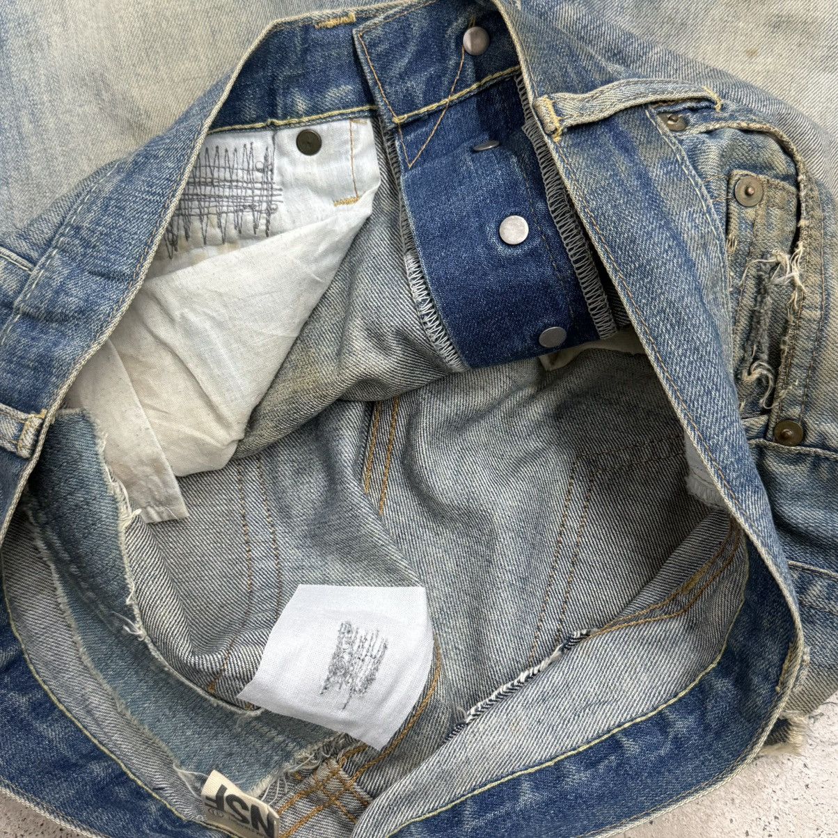 NSF NSF Muddy Distressed Slim Fit Buttonfly Denim Pants Size US 31 - 18 Thumbnail