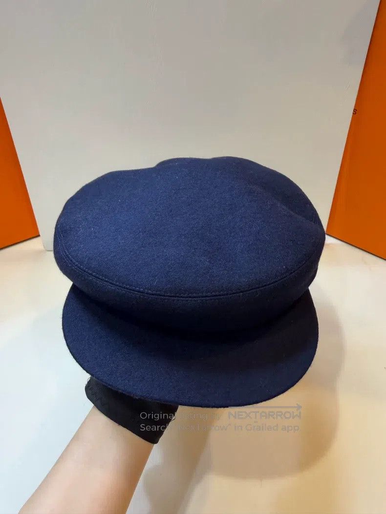 Hermes Hermes size 58 Dark Blue Cashmere Beret Newsboy Hat Size ONE SIZE - 1 Thumbnail