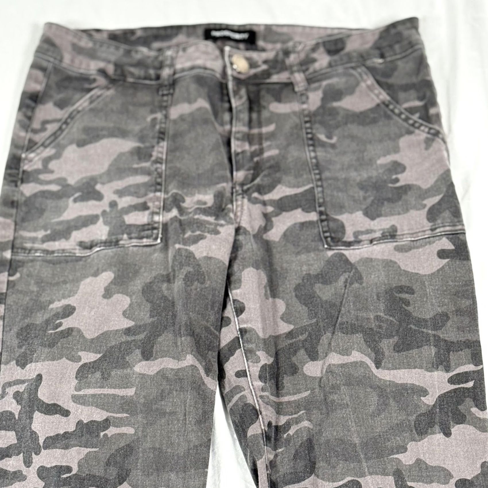 Vintage Prosperity Pants Womens Large Gray Camo Jogger Elastic Waist Cotton Blend Casual Size 36" / US 14 / IT 50 - 3 Thumbnail