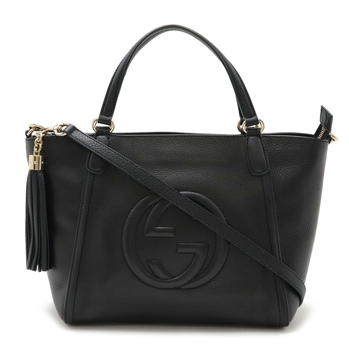 Gucci Gucci Gucci Soho Interlocking G 2way Bag Leather Black 369176 Leather Shoulder Bag 369176 Size ONE SIZE - 1 Thumbnail