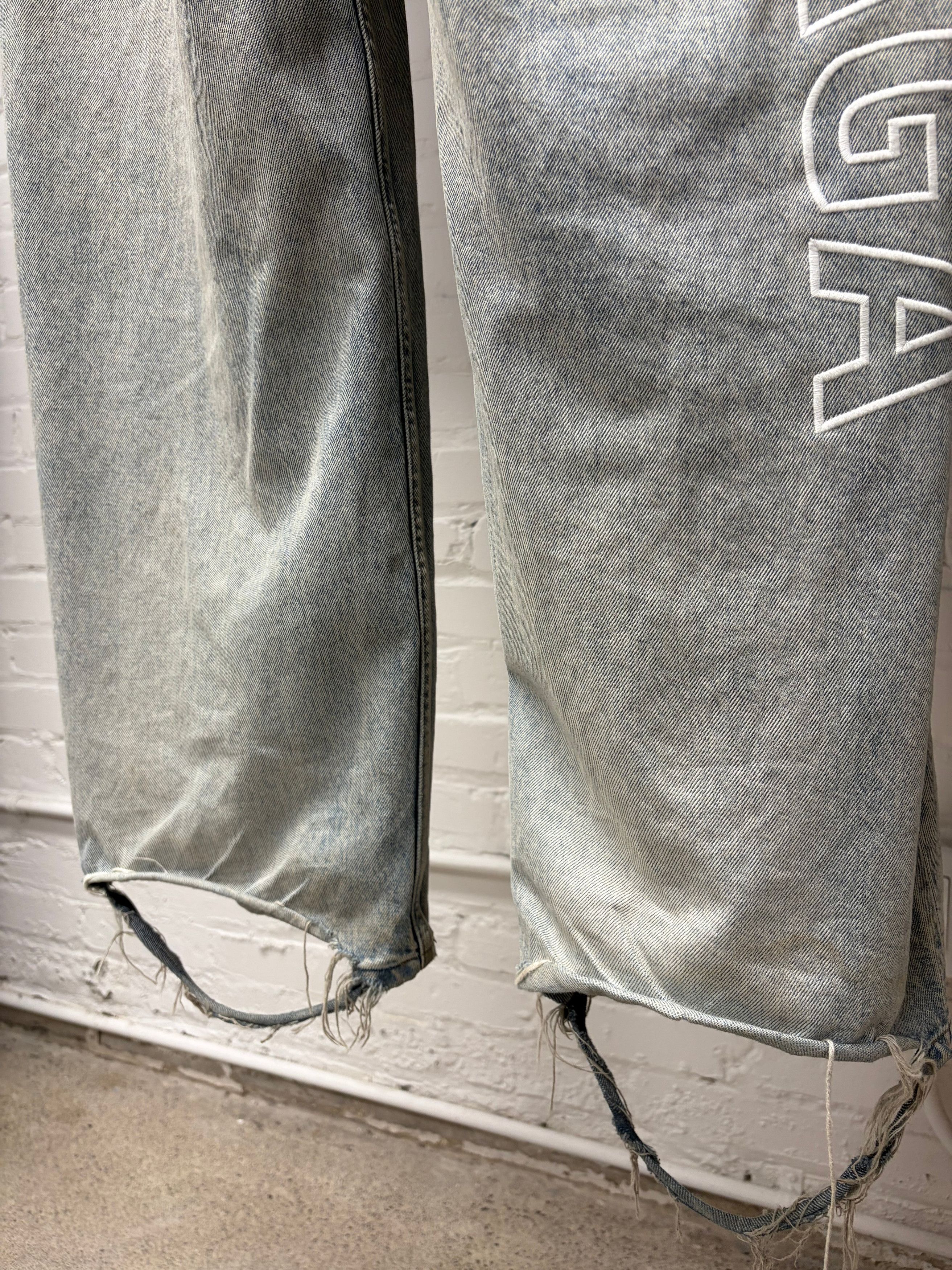 Balenciaga SS2024 Balenciaga ‘Outline’ Washed Blue Baggy Denim Size US 34 / EU 50 - 5 Thumbnail