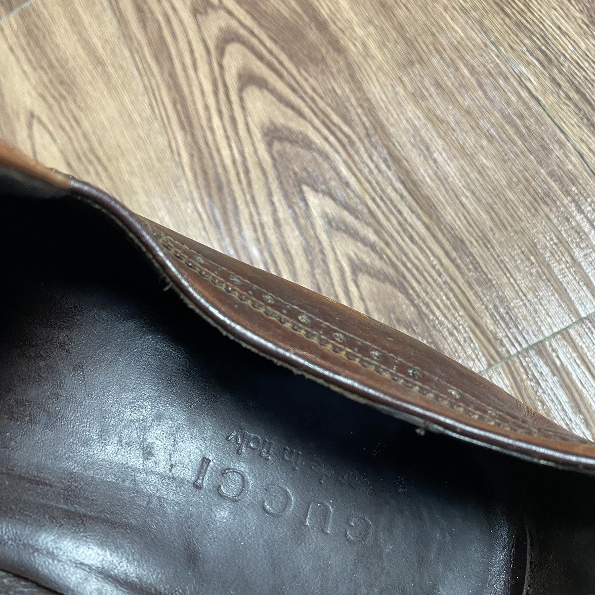 Gucci Gucci Vintage Brown Loafers 162639 Size US 11 / EU 44 - 8 Thumbnail