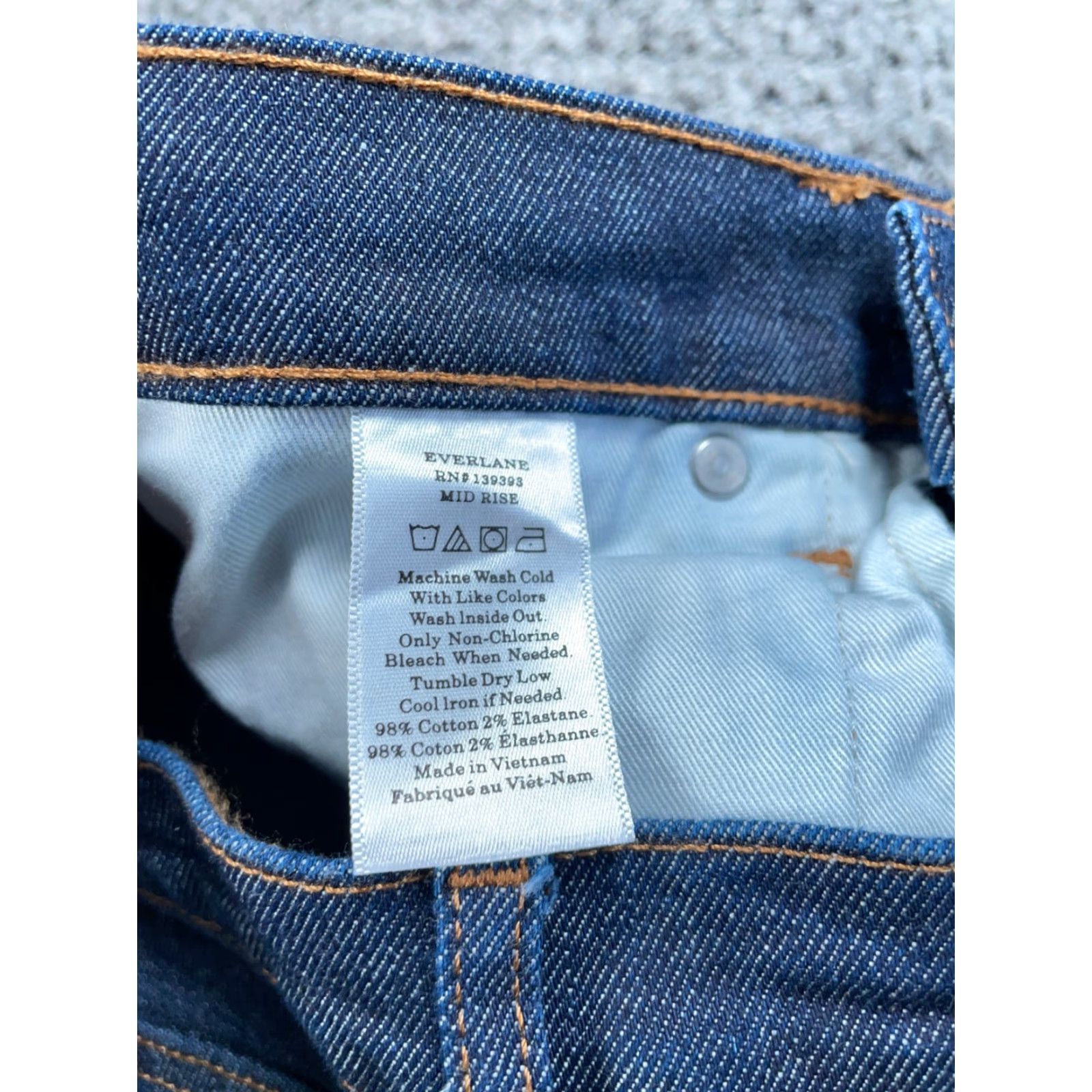 Everlane Everlane Jeans Women's 27 Regular (30/28) Dark Blue Stretch Ankle Mid-Rise Size 30" / US 8 / IT 44 - 5 Thumbnail
