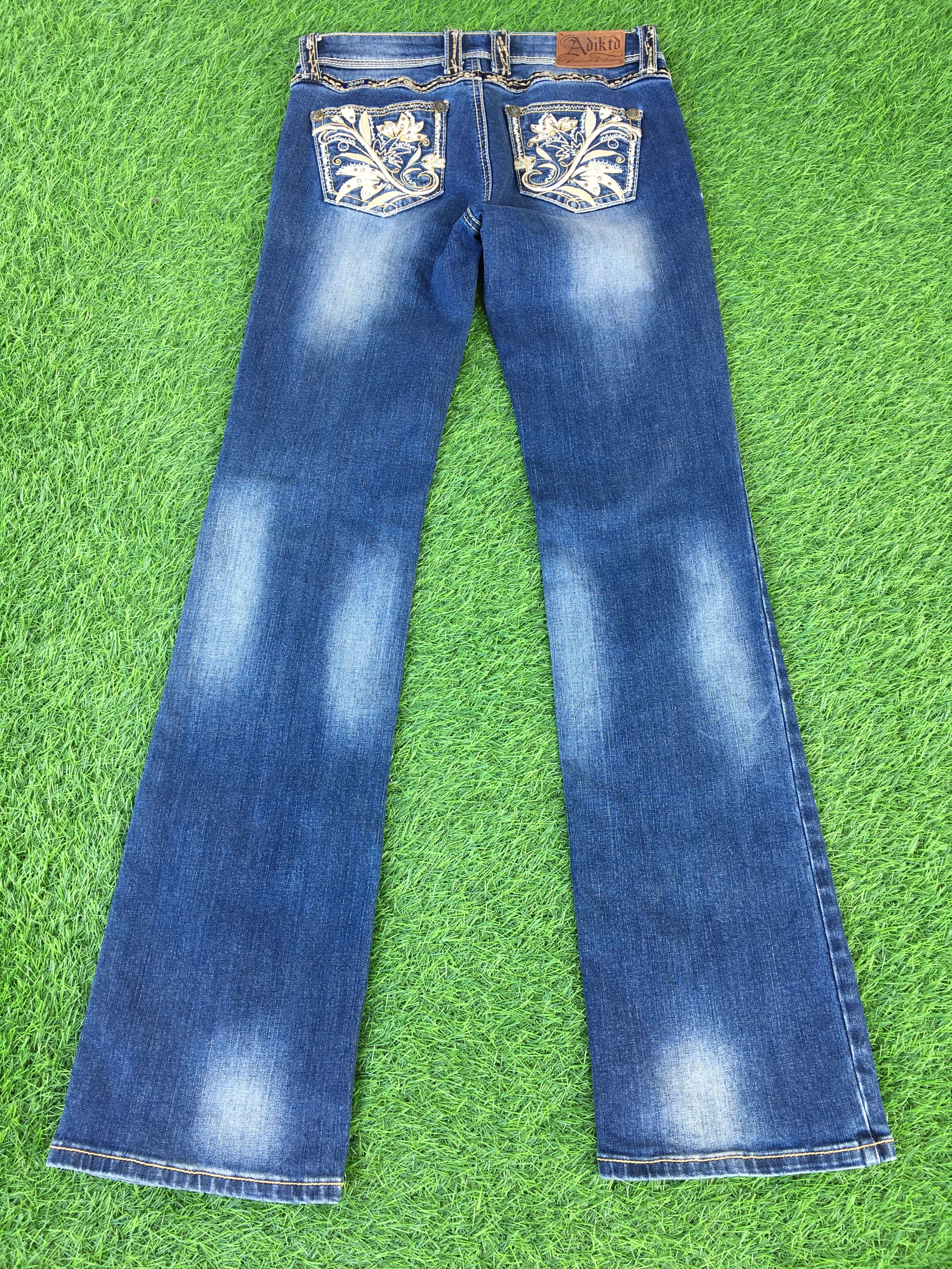 Japanese Brand Y2K medium blue wash 2000’s slim bootcut D-1056 Size 29" - 2 Thumbnail