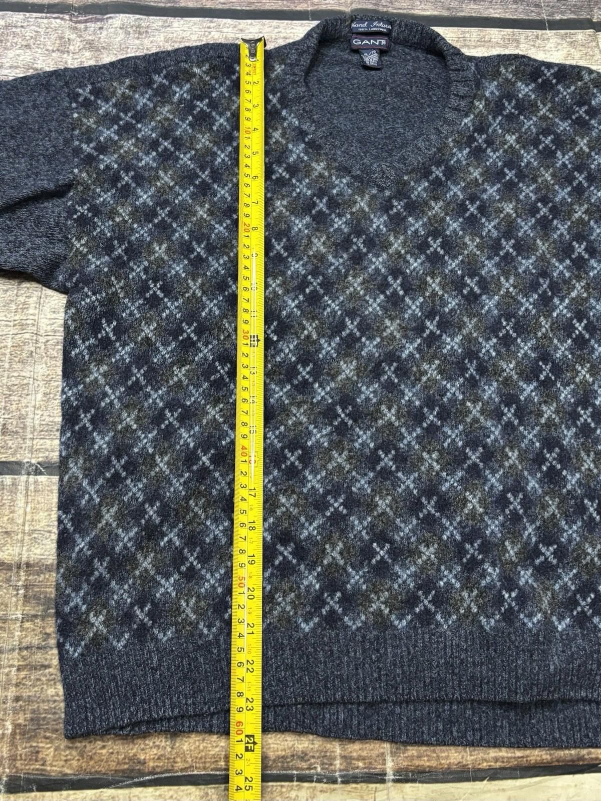 Gant VTG Gant Sweater Mens L Lambswool Hand Intarsia Geometric Size US L / EU 52-54 / 3 - 8 Thumbnail